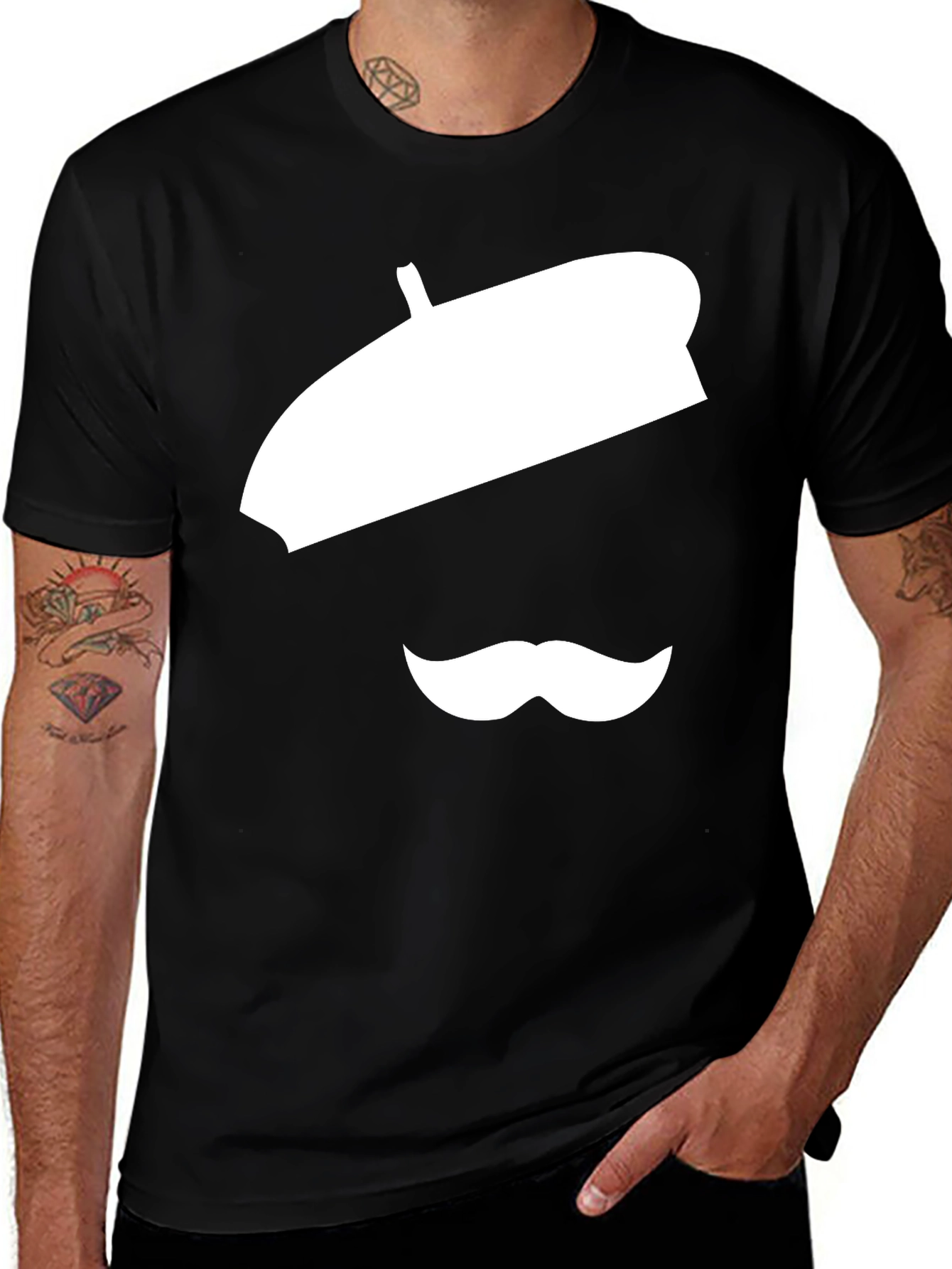 Variant 5 of Beret & Moustache Graphic Tee