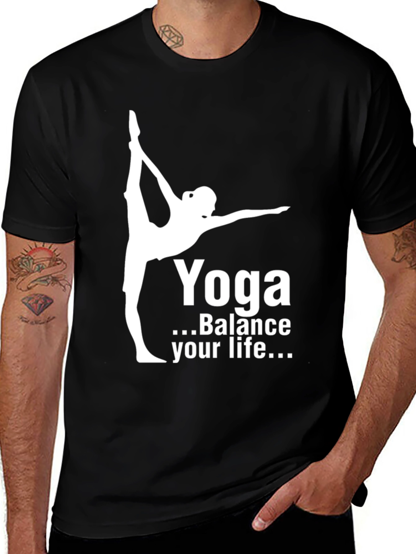 Variant 14 of Yoga Balance Black T-Shirt