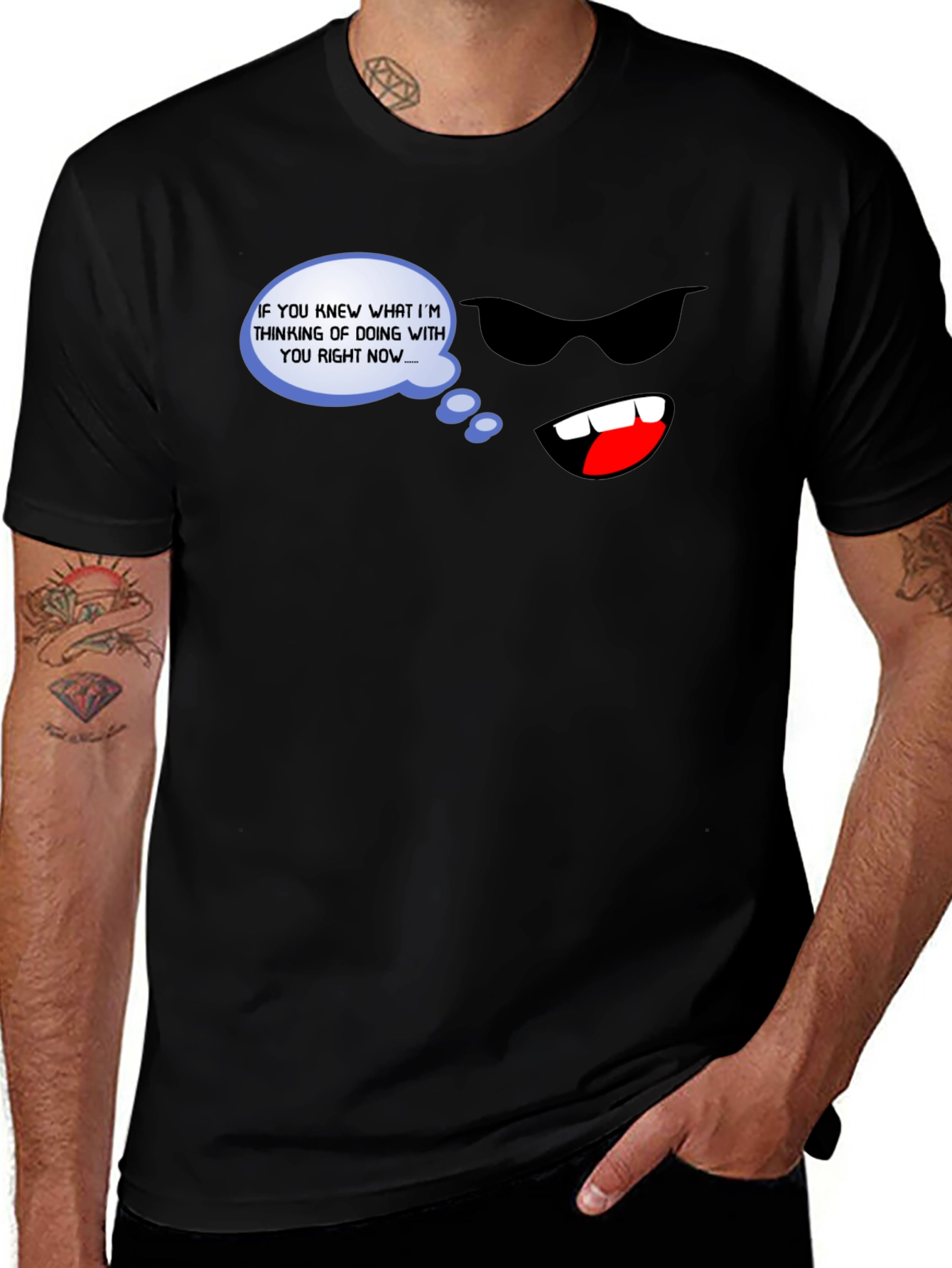 Variant 9 of Funny Graphic T-Shirt - If You Knew What I'm Thinking...