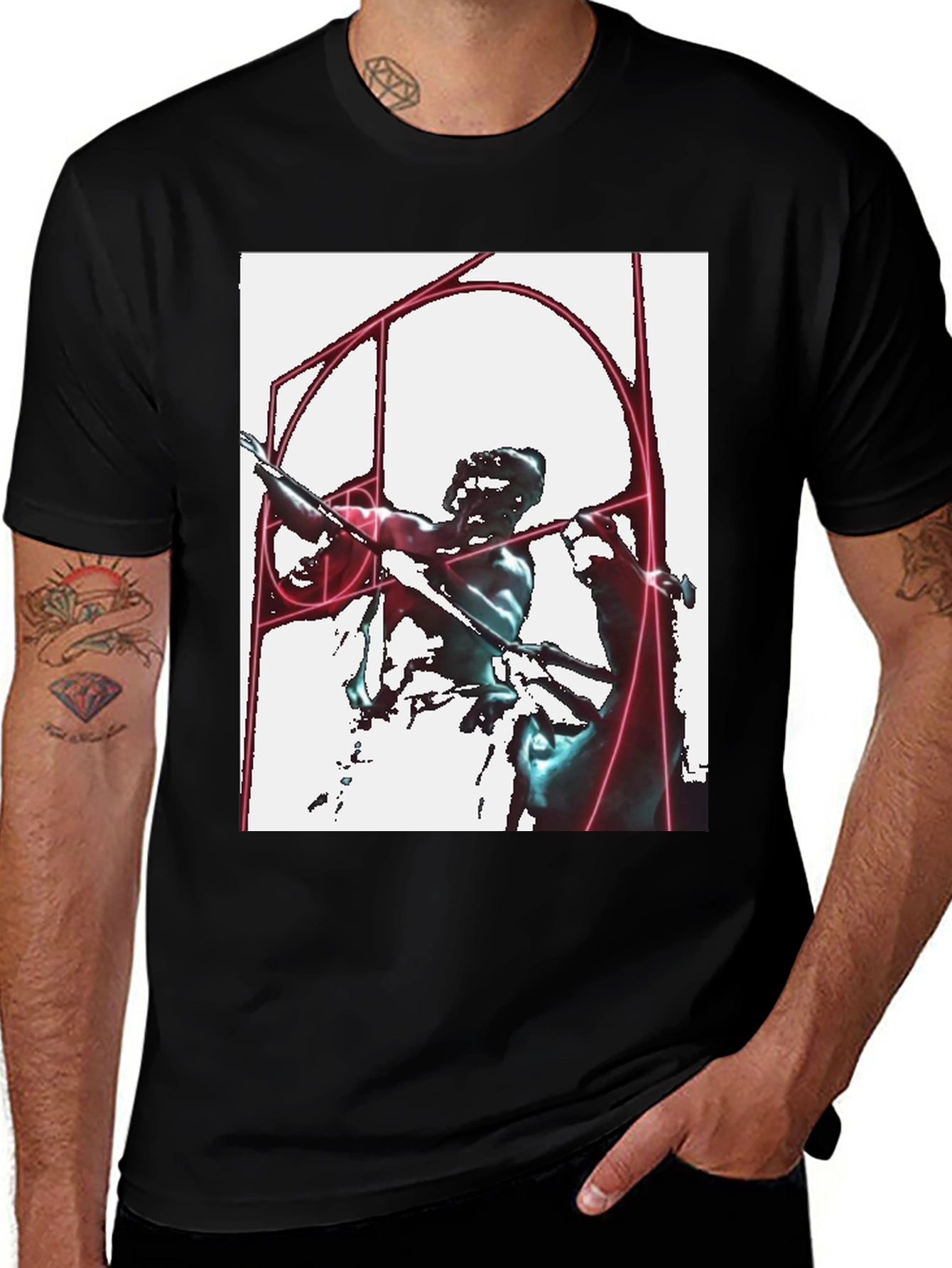 Variant 29 of Archer Graphic Print Tee - Black Cotton Blend T-Shirt