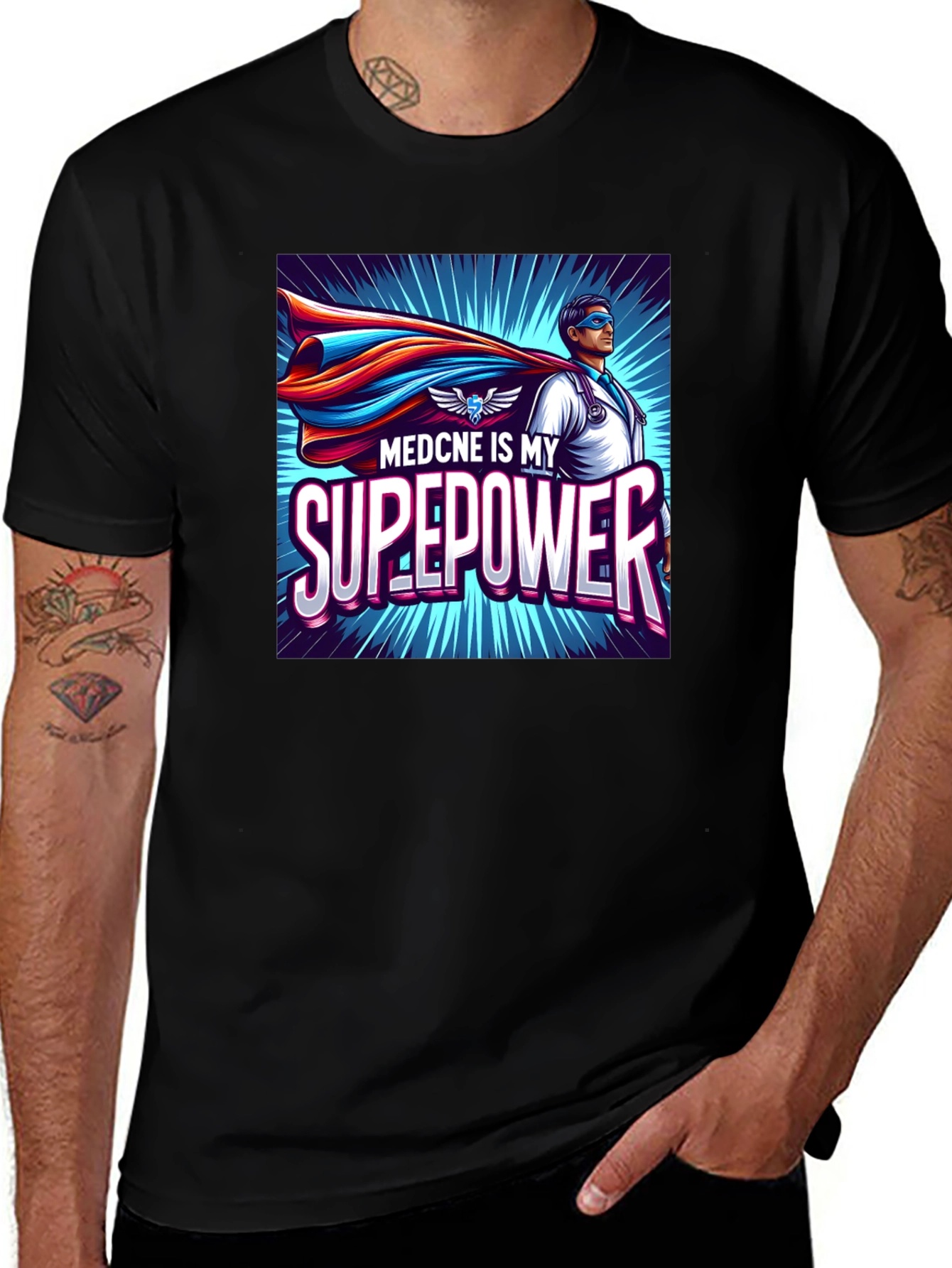 Variant 7 of Medical Superhero T-Shirt - "Medicine Is My Superpower"