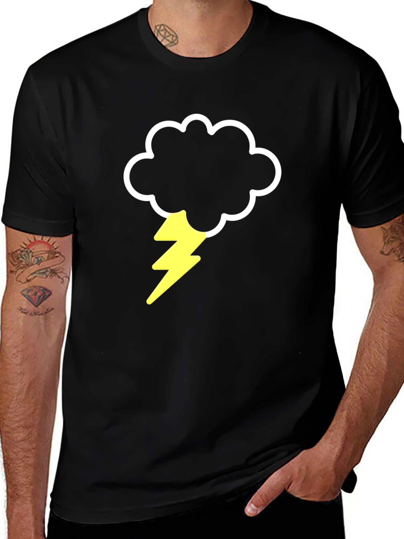 Variant 4 of Stormy Weather Tee - Cloud & Lightning Graphic T-Shirt