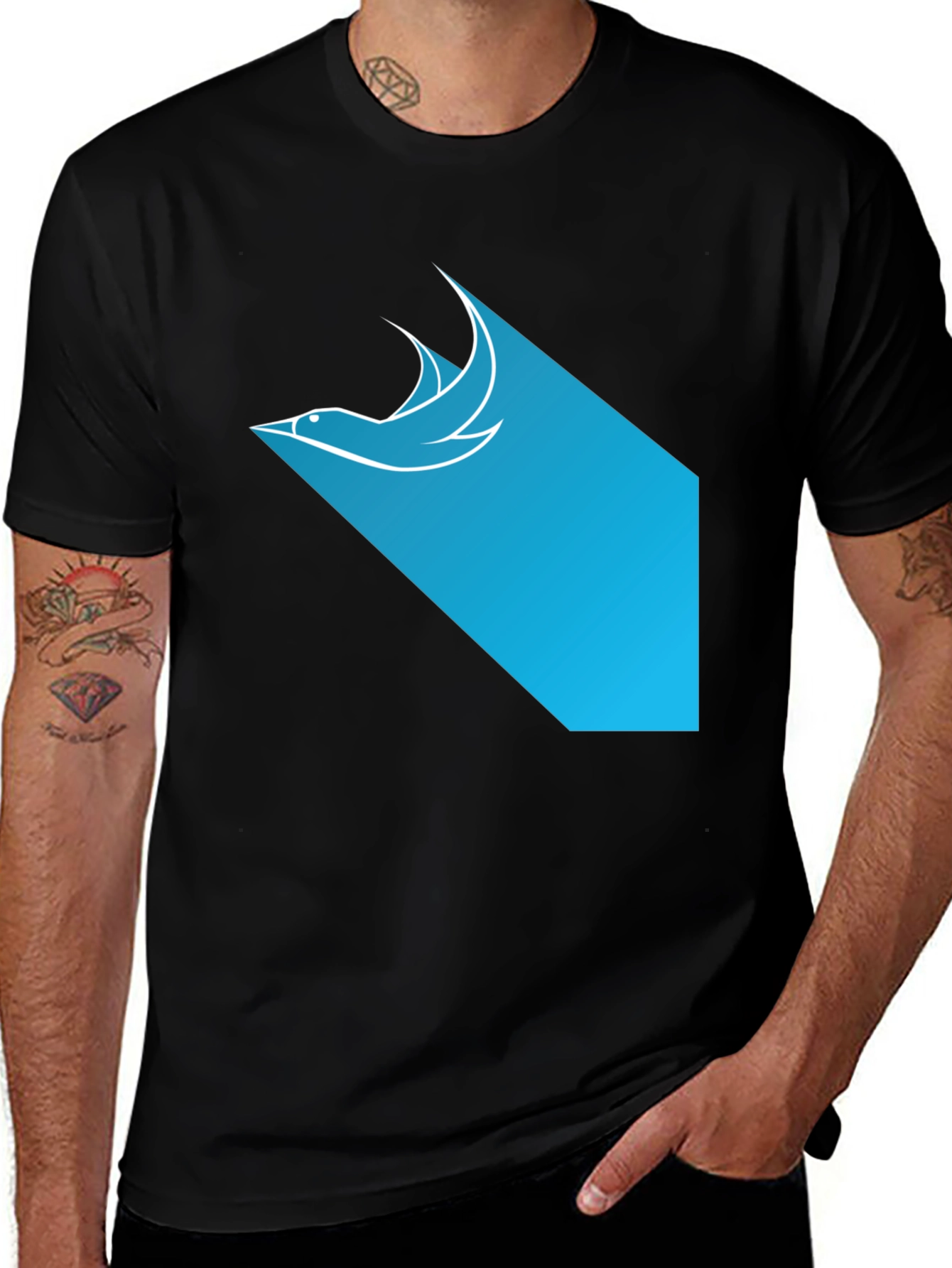 Variant 22 of Bird Silhouette Graphic Black T-Shirt