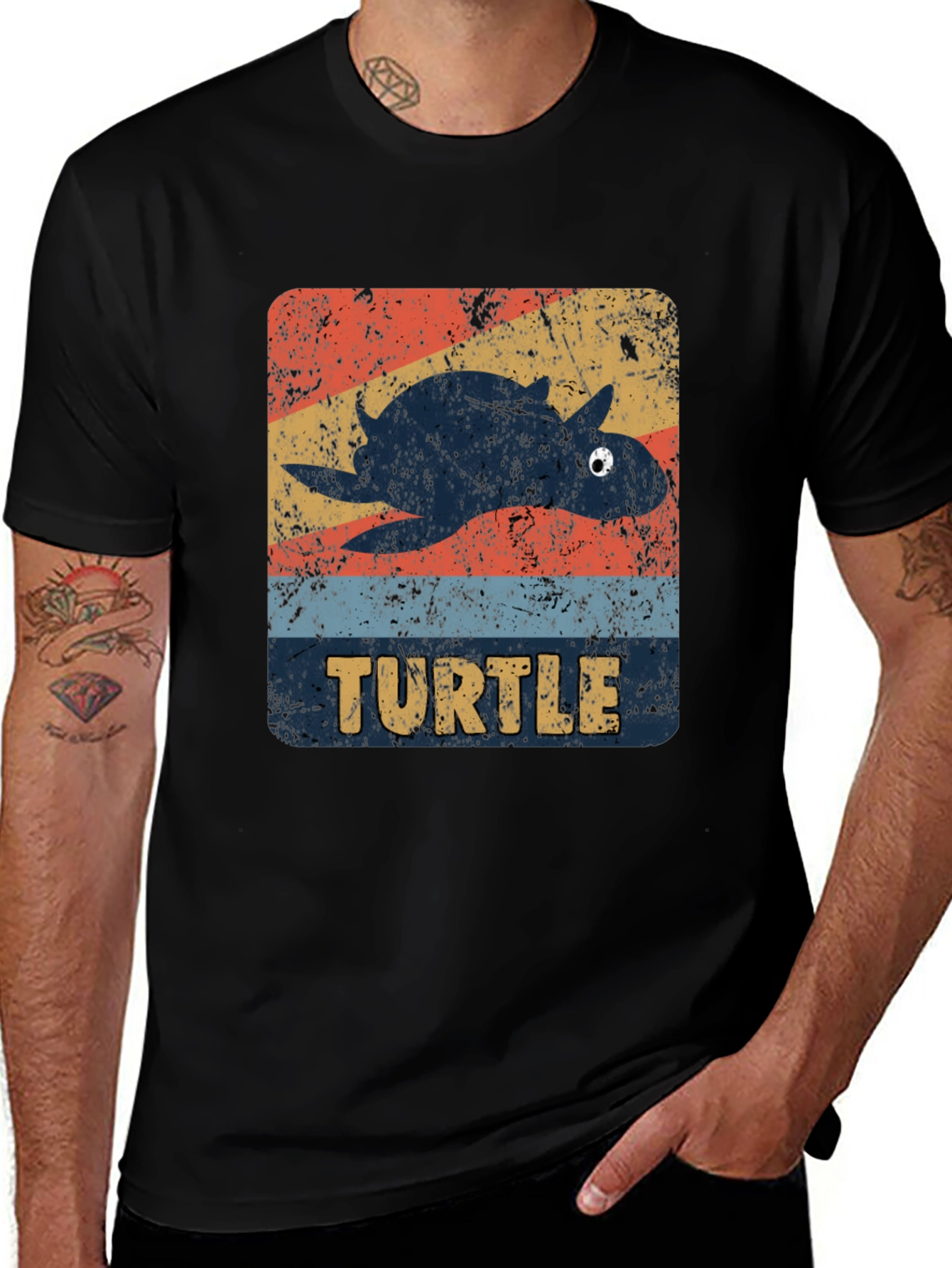 Variant 15 of Retro Turtle Graphic T-Shirt - Vintage Style Tee