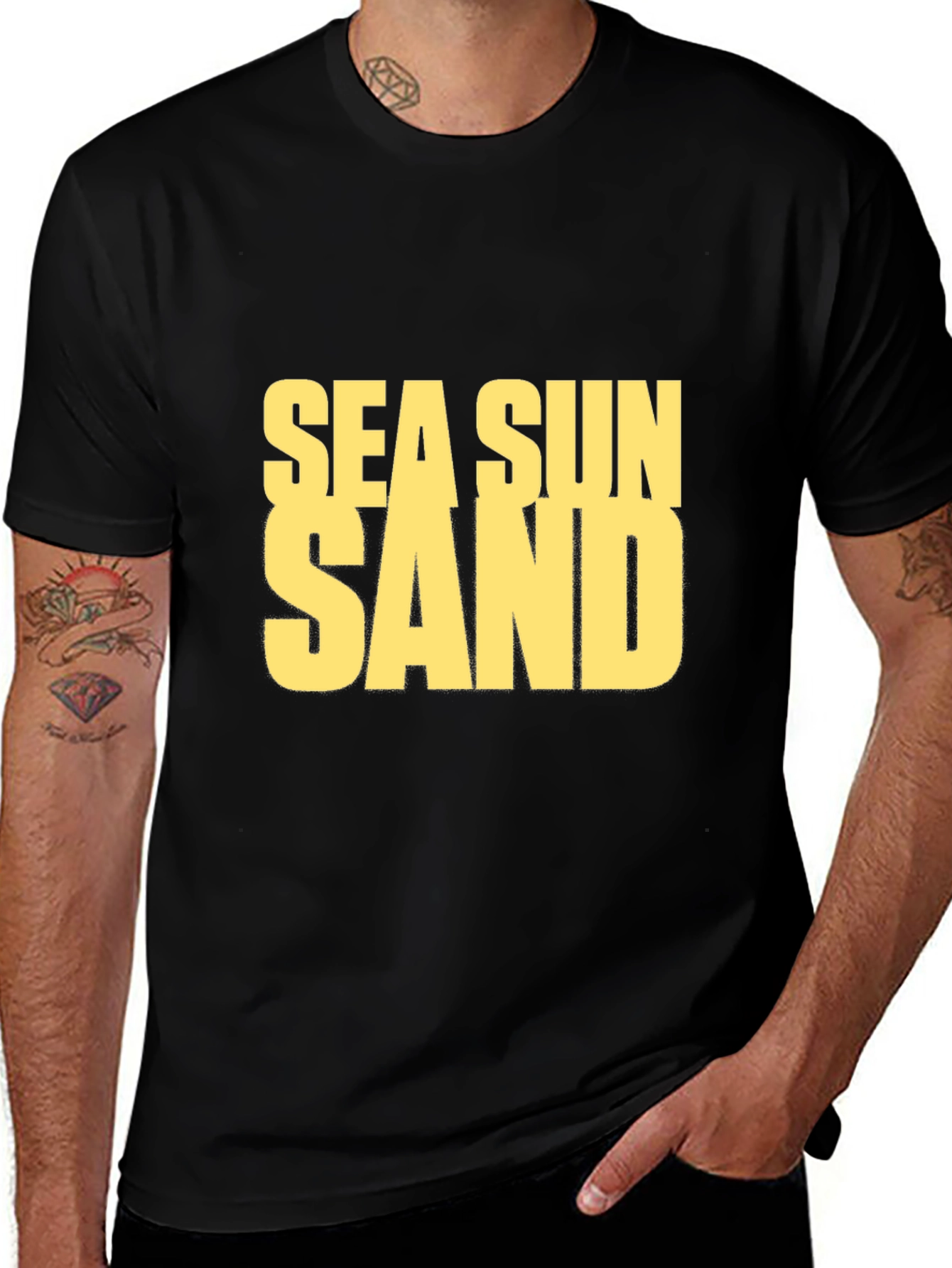 Variant 19 of Sea Sun Sand Graphic T-Shirt - Black