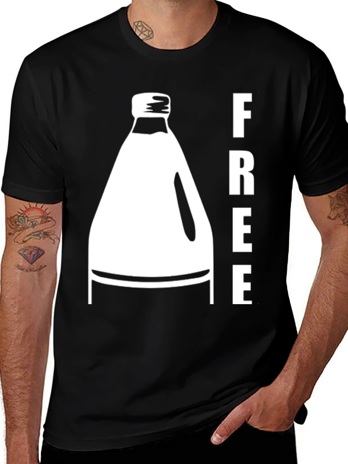 Variant 7 of Free Milk T-Shirt - Funny Graphic Tee for Milk Lovers