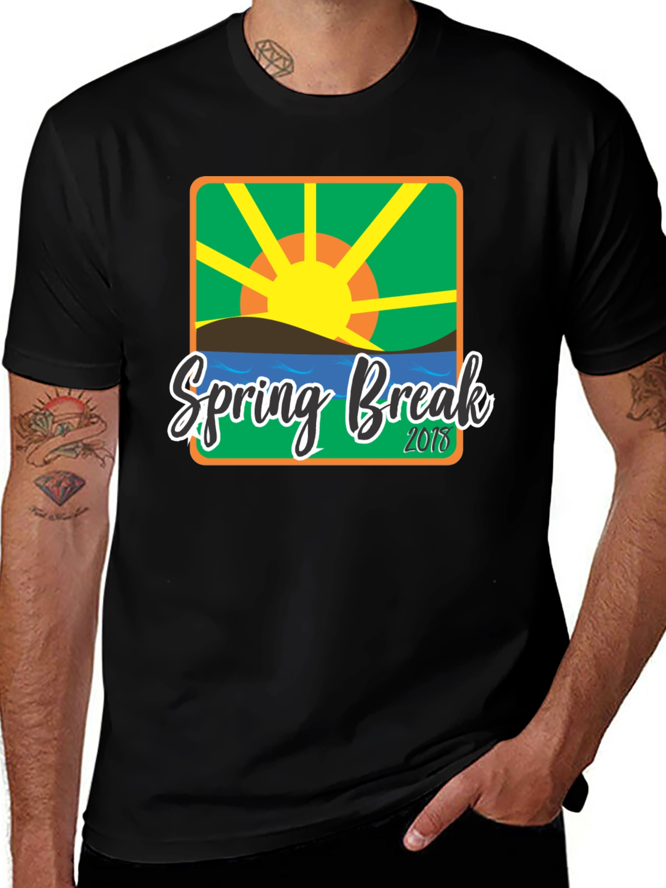 Variant 28 of Spring Break 2018 Graphic T-Shirt - Black