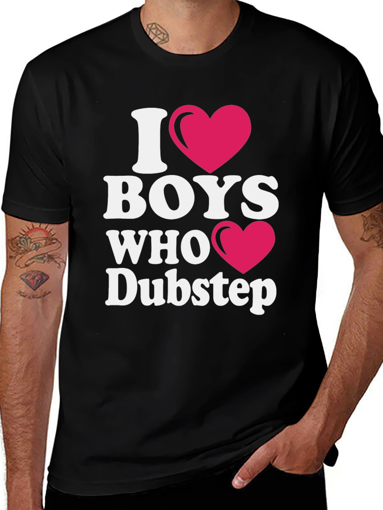 Variant 13 of I Heart Boys Who Dubstep Tee - Black