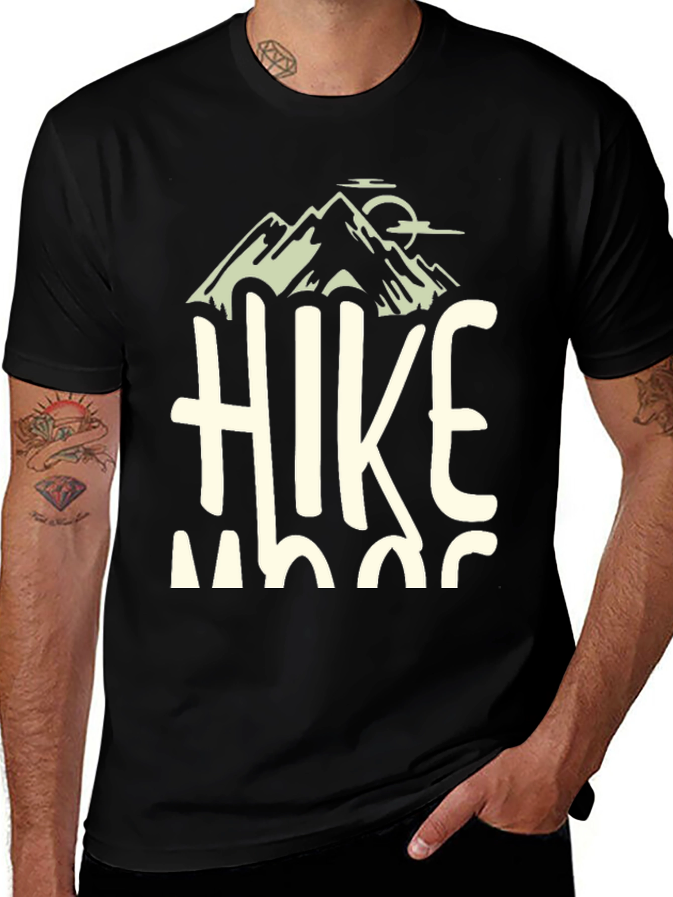 Variant 25 of Hike Mode On Black Graphic Tee