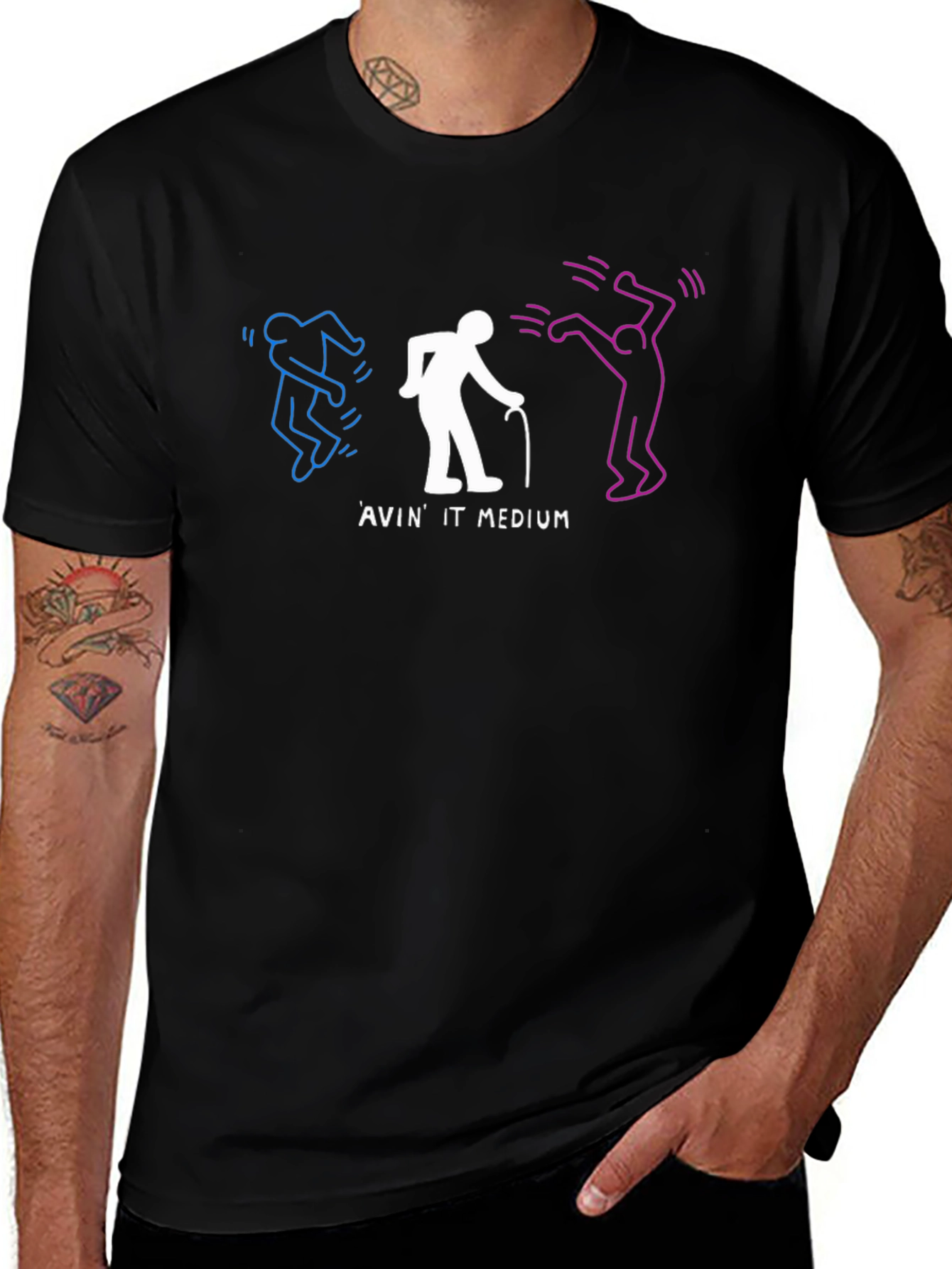 Variant 7 of Dancing Senior Graphic T-Shirt -  Comfy Black Tee