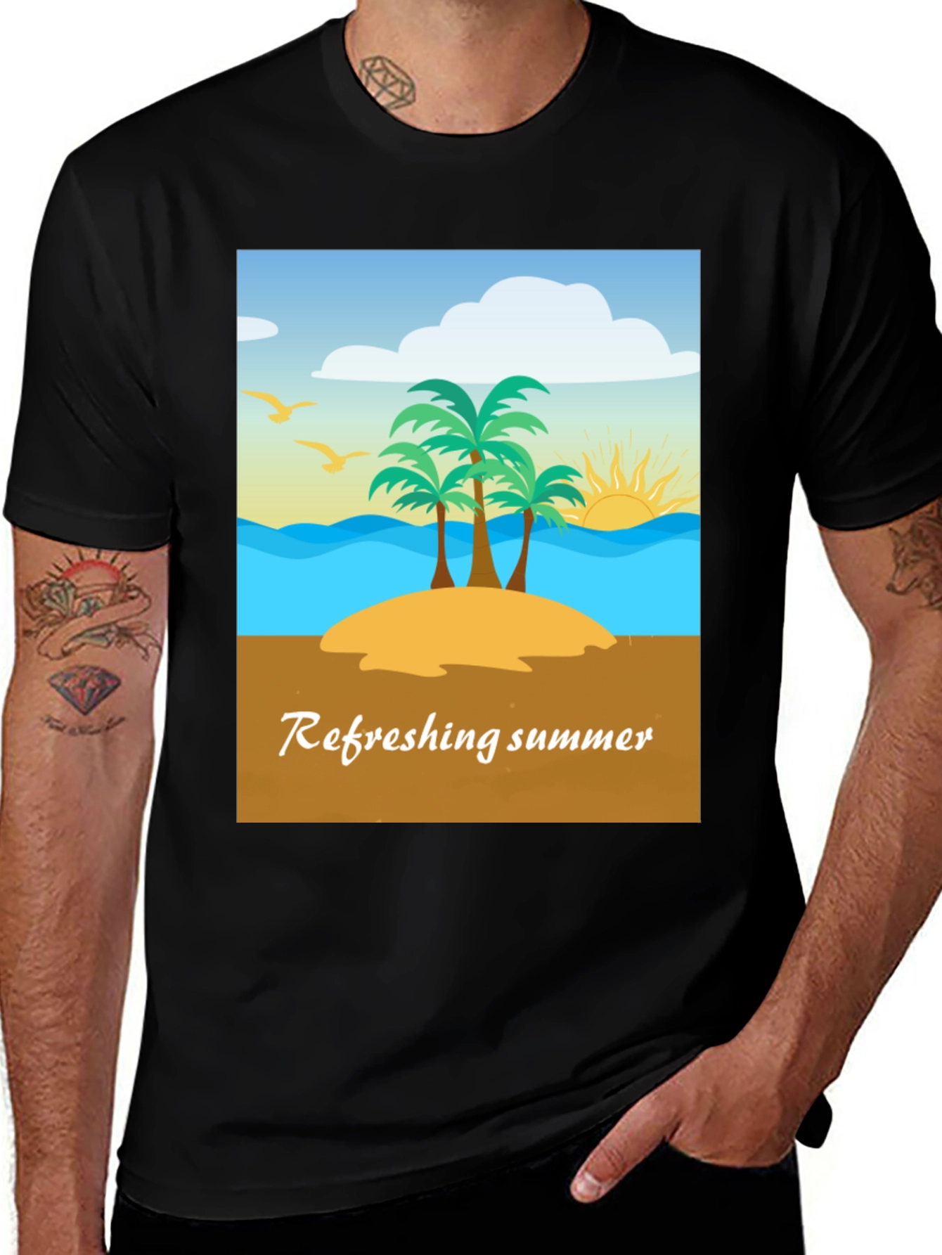 Variant 8 of Refreshing Summer Beach Graphic Tee