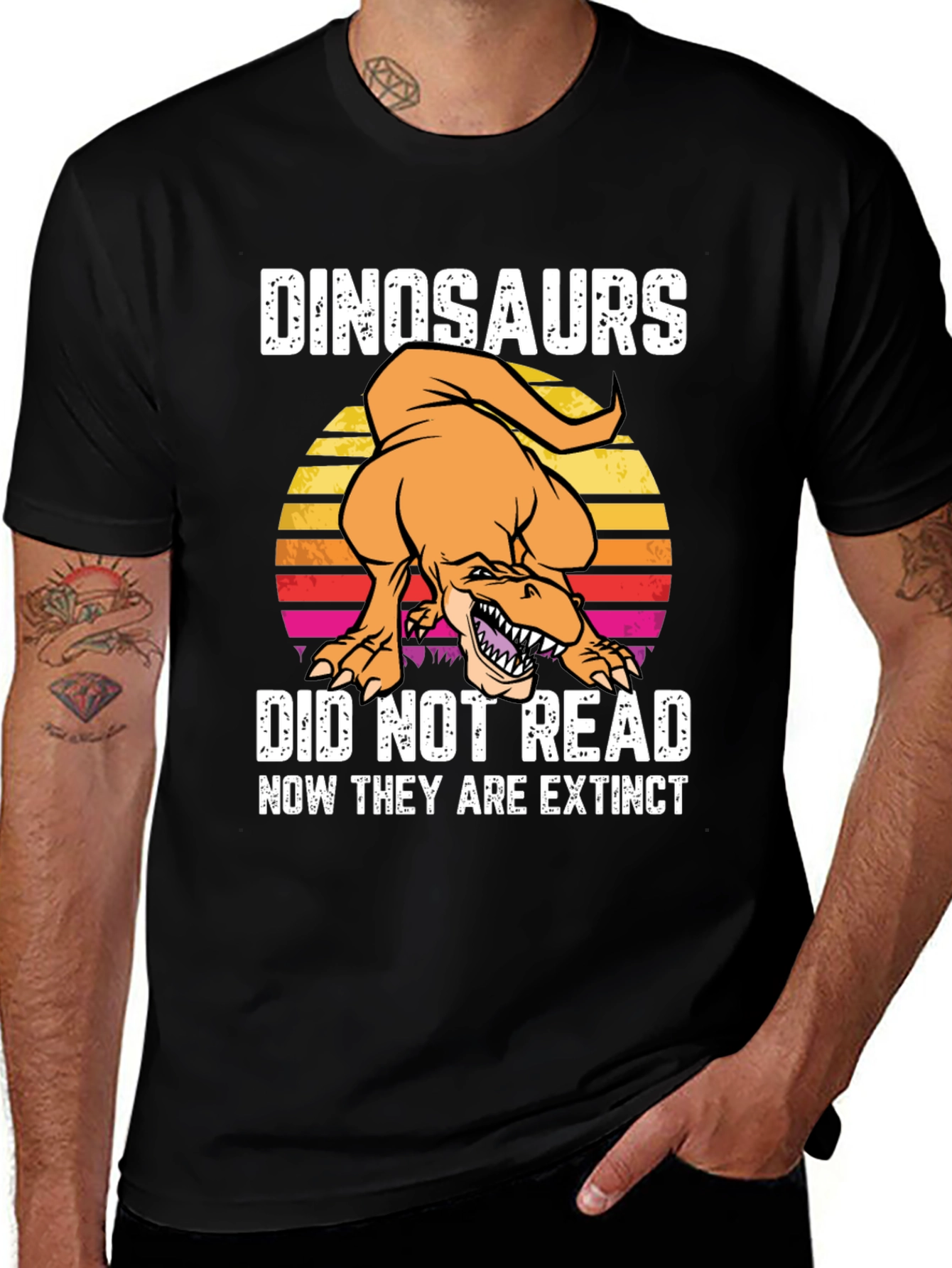 Variant 2 of Dinosaurs Did Not Read Graphic T-Shirt