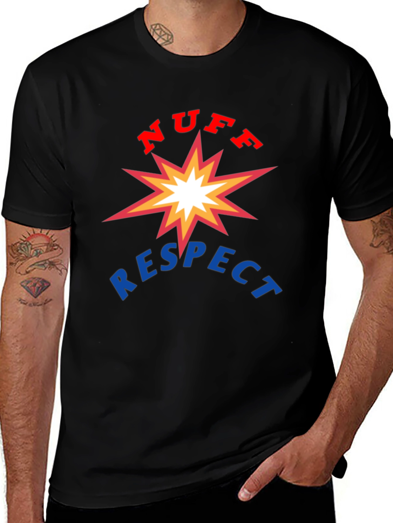 Variant 10 of Nuff Respect Graphic Tee - Bold Design