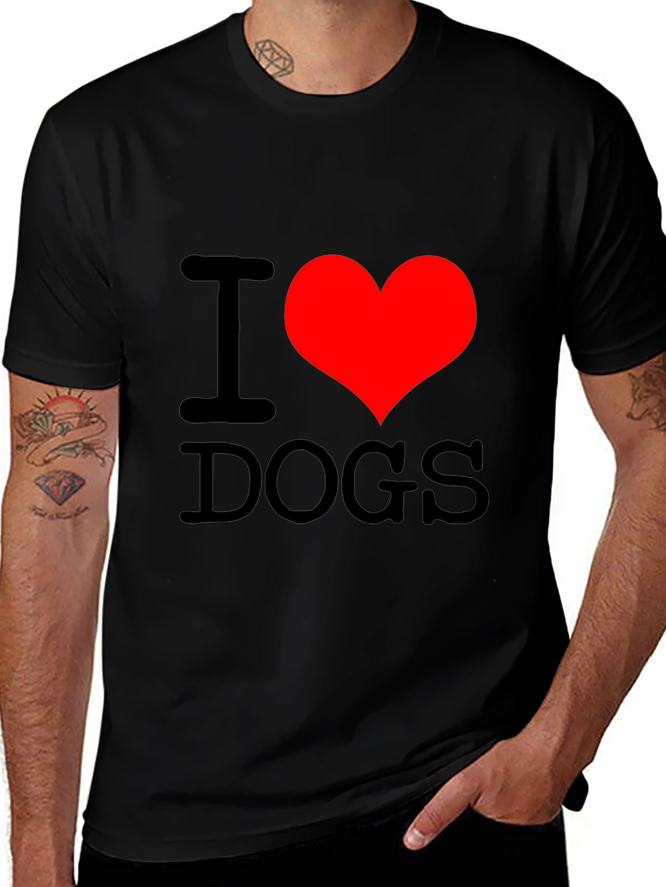 Variant 28 of I Heart Dogs Black T-Shirt