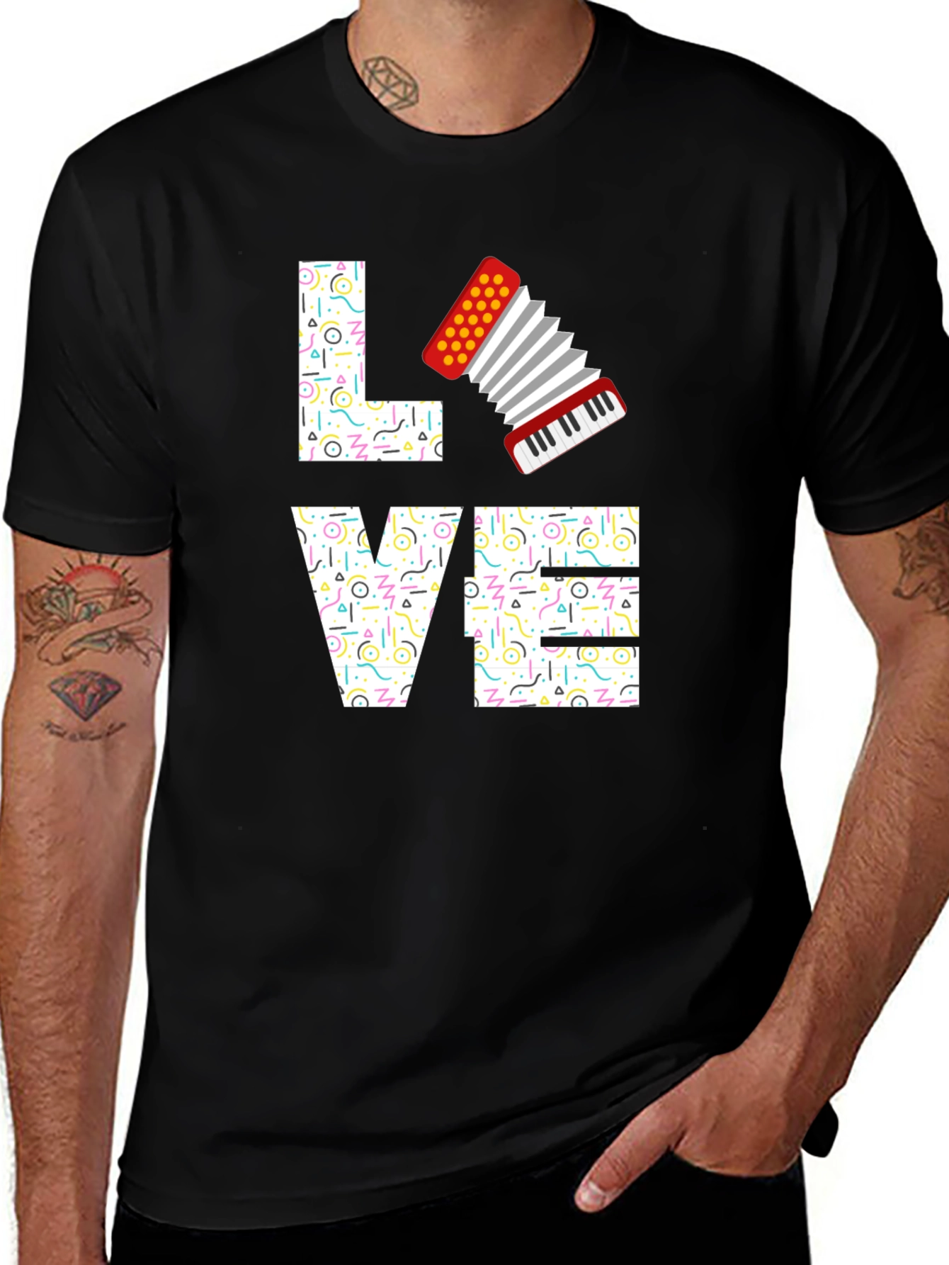Variant 7 of Accordion Love T-Shirt - Music Lover Tee