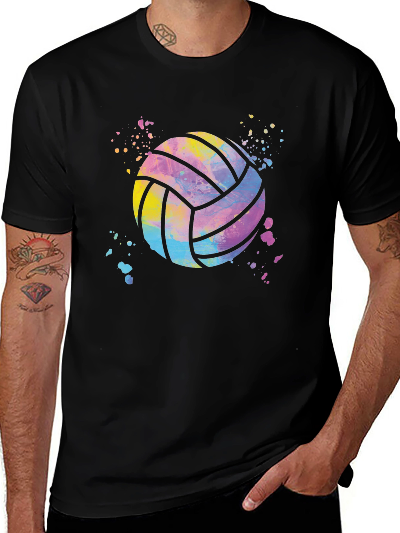 Variant 11 of Watercolor Volleyball Graphic Tee