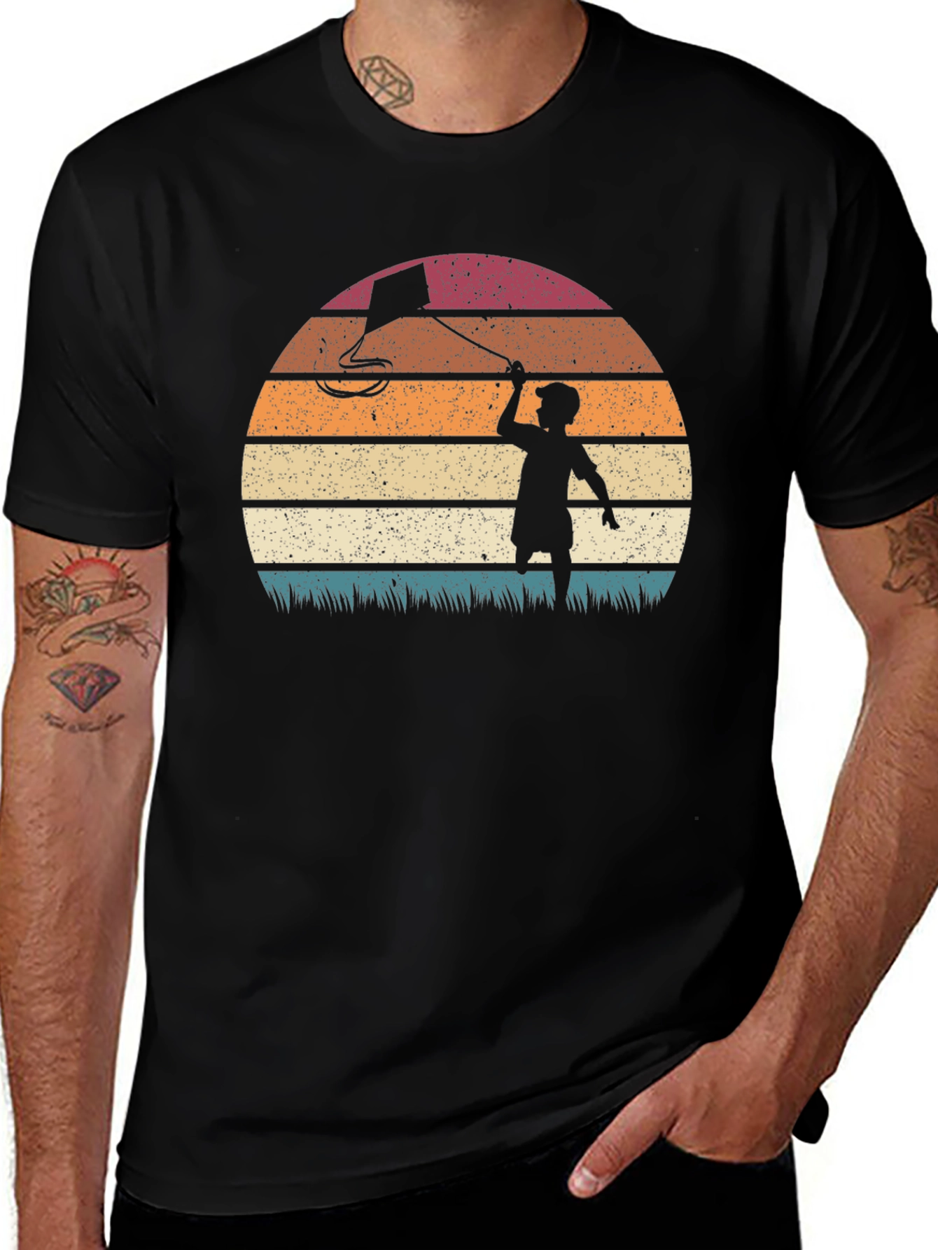 Variant 30 of Retro Sunset Kite T-Shirt