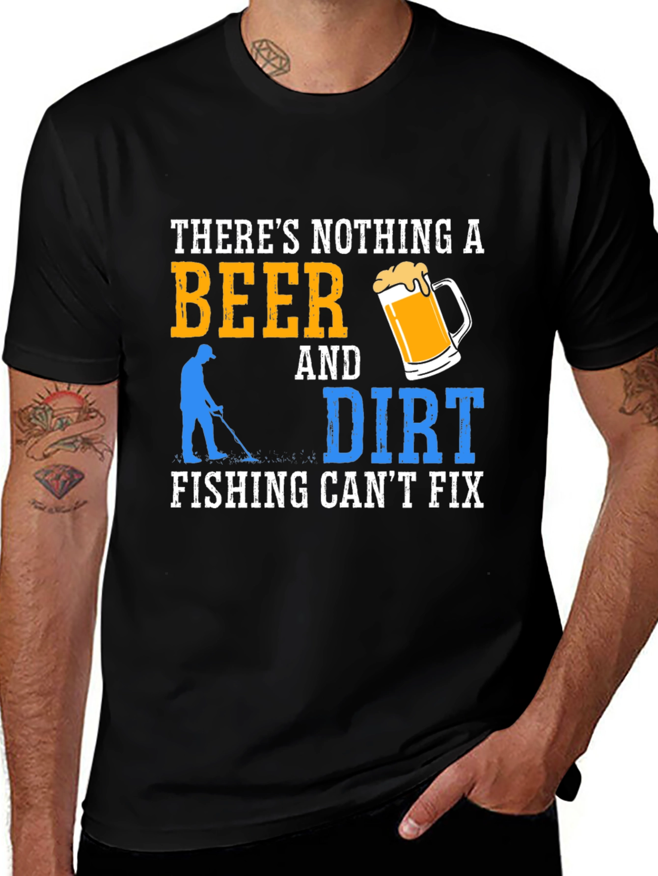 Variant 5 of Beer & Dirt Fishing T-Shirt