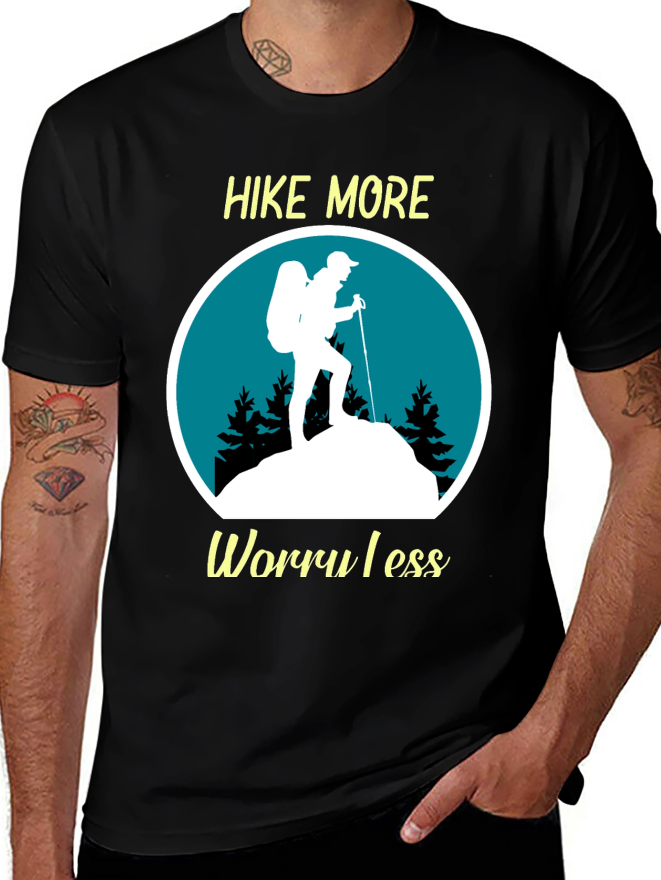 Variant 9 of Hike More Worry Less Graphic T-Shirt