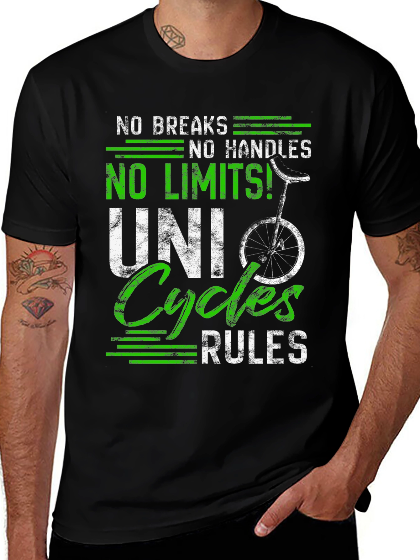 Variant 12 of No Breaks Unicycles T-Shirt