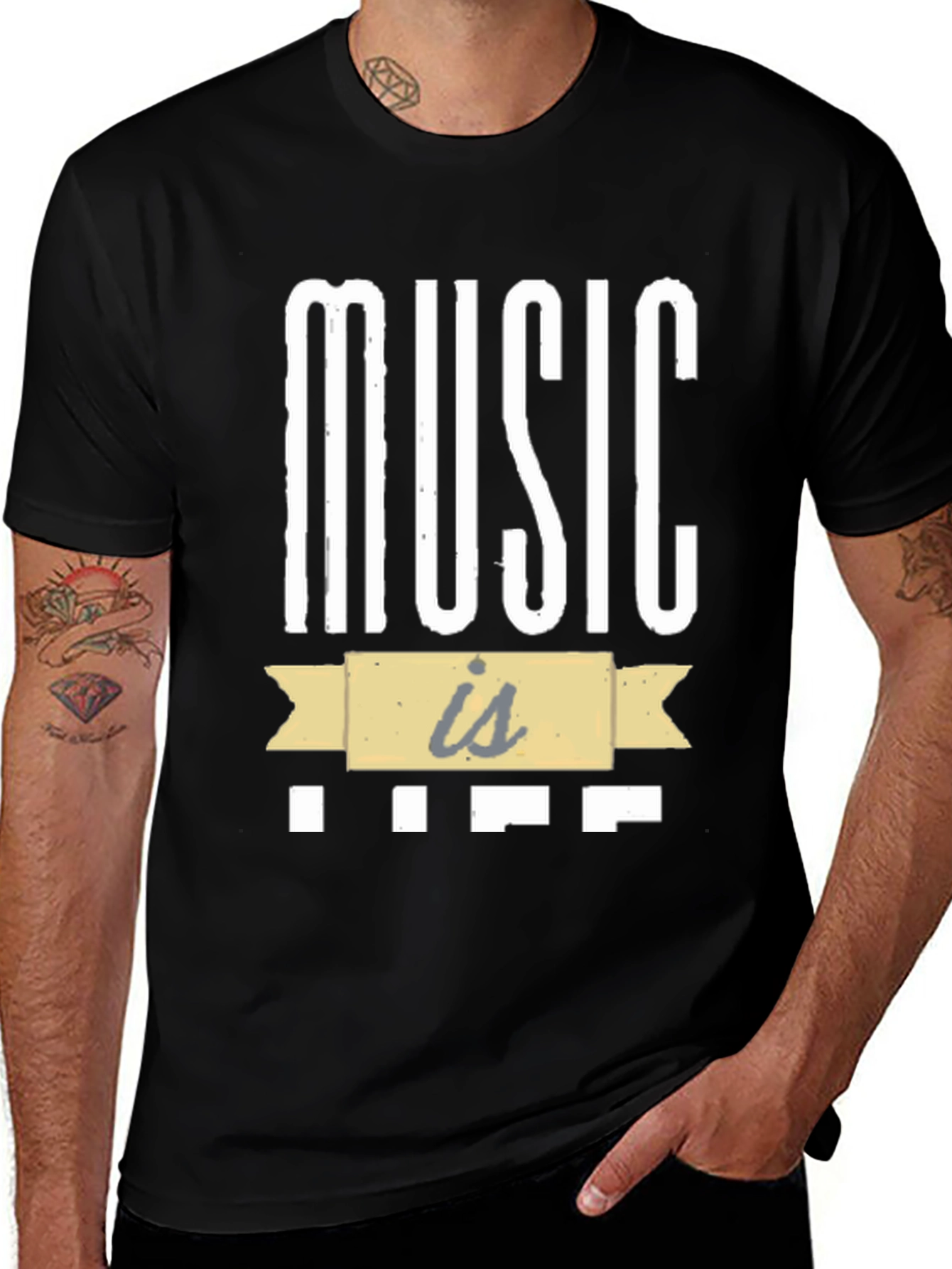 Variant 12 of Music is Life Graphic Tee - Stylish Comfort