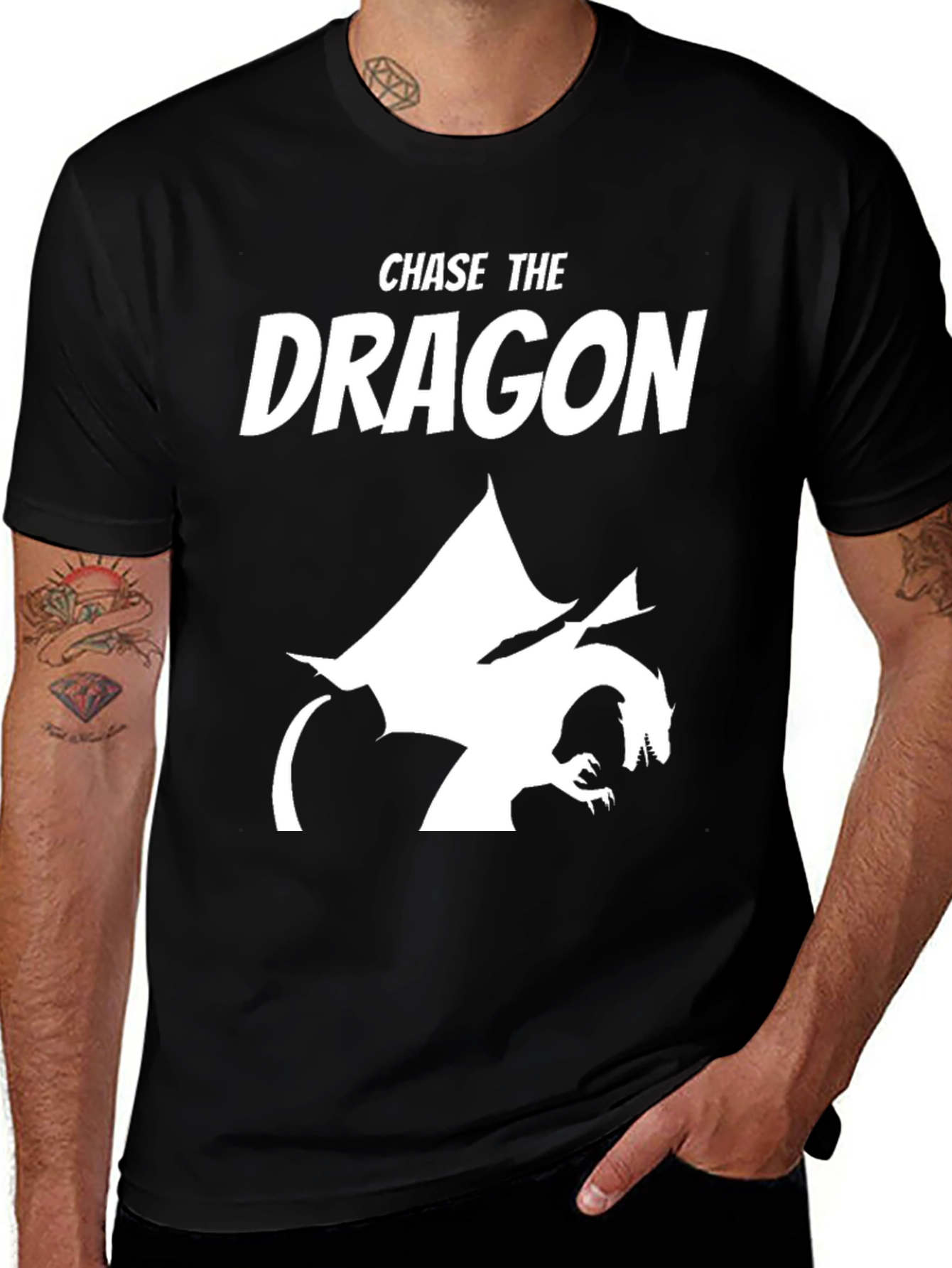 Variant 19 of Chase the Dragon Black Graphic Tee