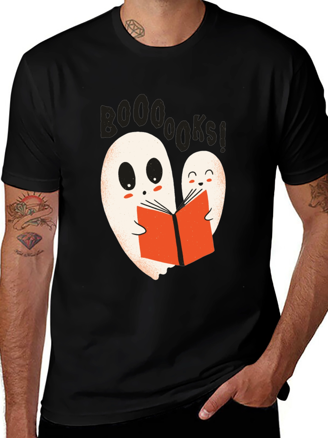 Booooks Ghost Reading T-Shirt