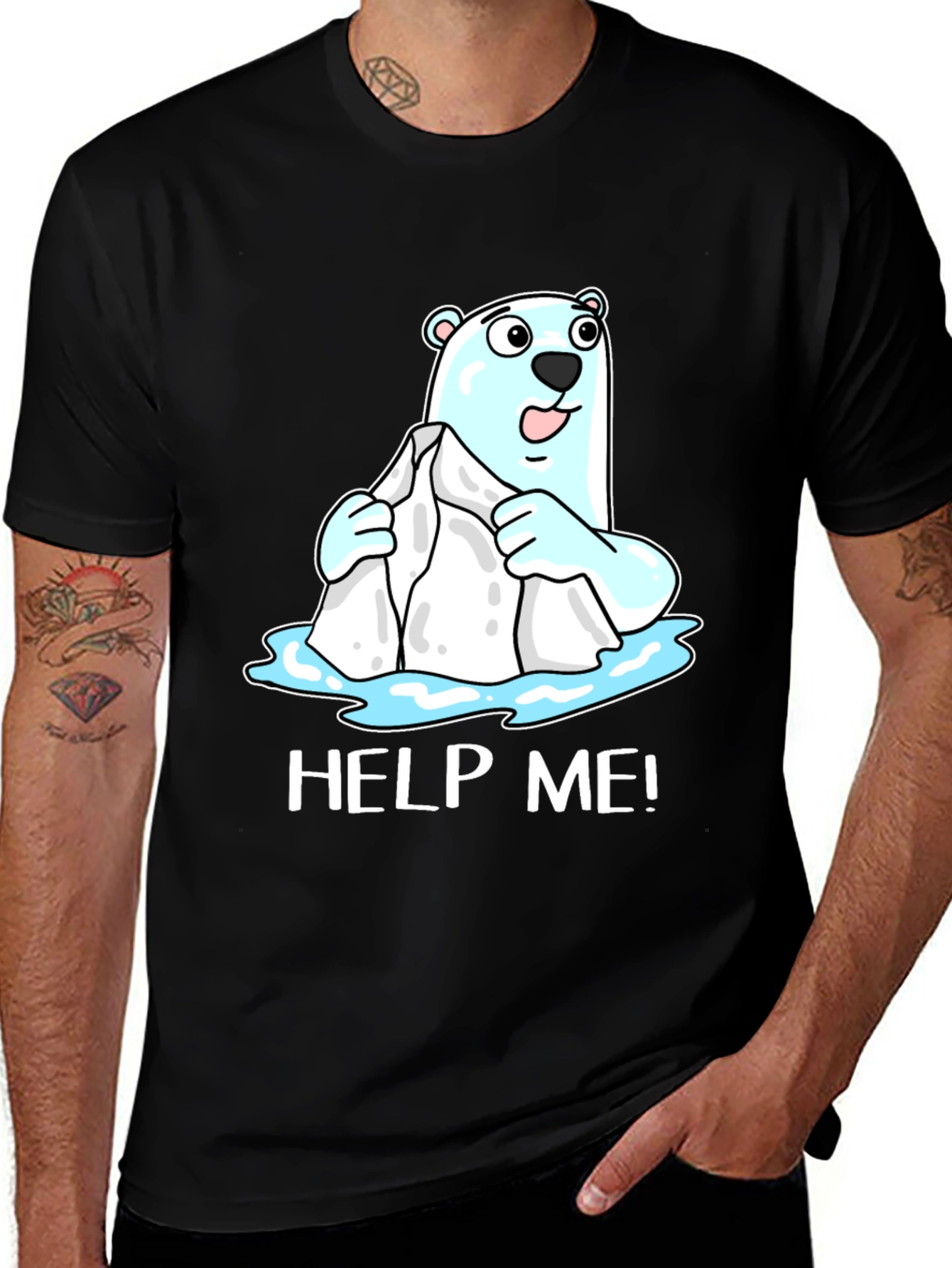 Variant 4 of Help Me Polar Bear Graphic T-Shirt