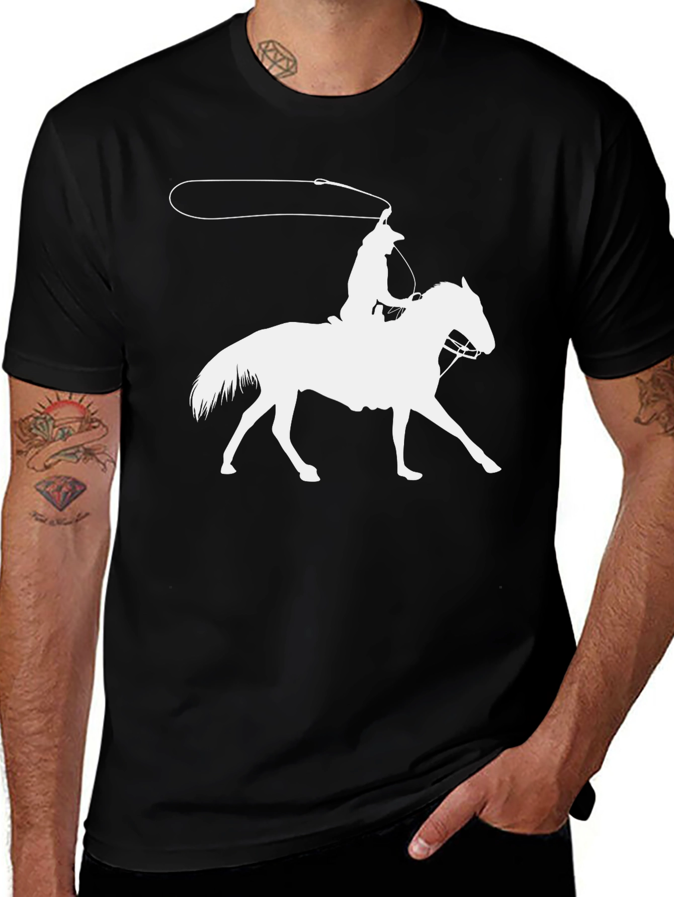 Variant 9 of Cowboy Lasso Graphic Tee - Black
