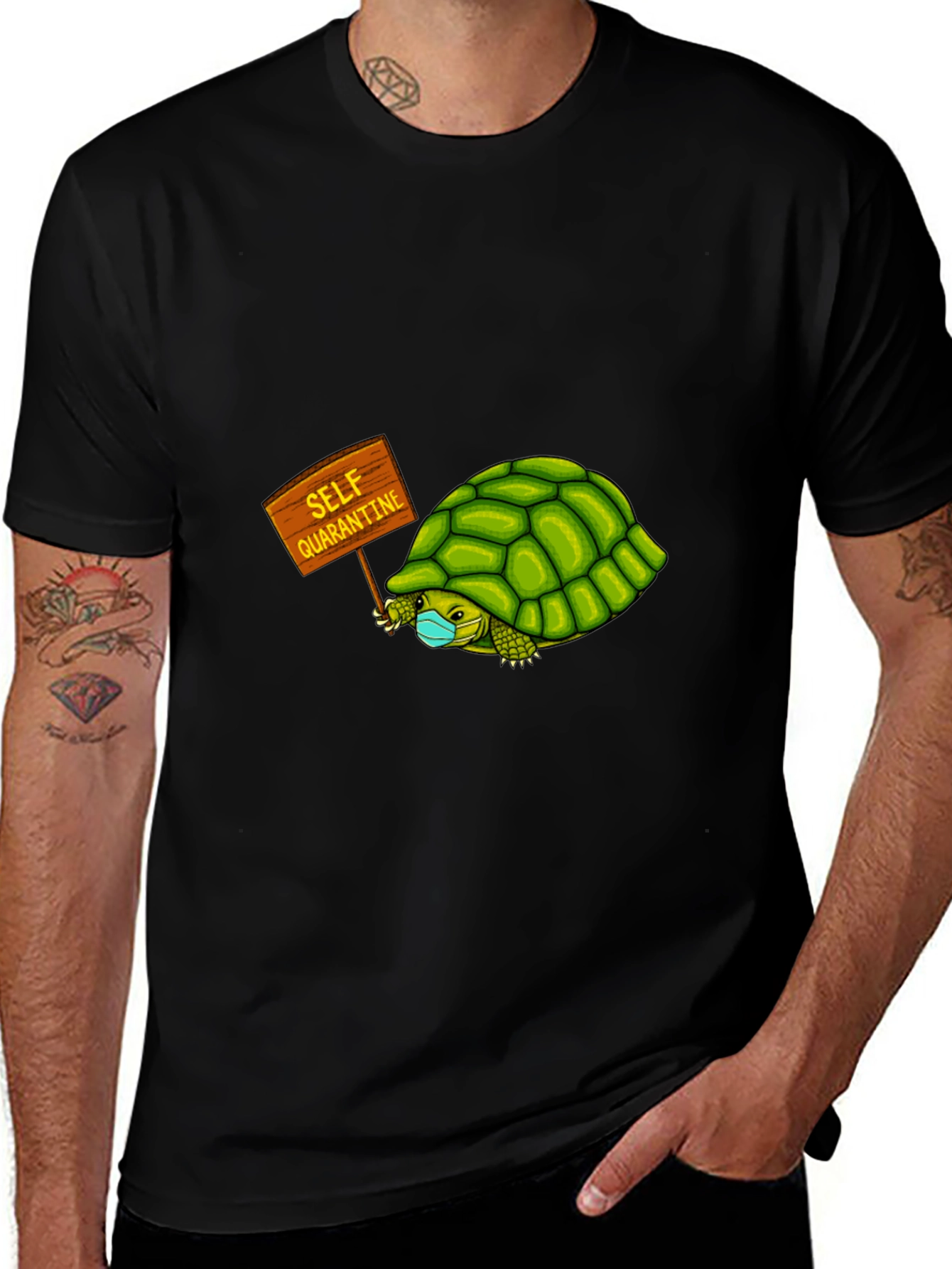 Variant 16 of Self Quarantine Turtle Graphic T-Shirt