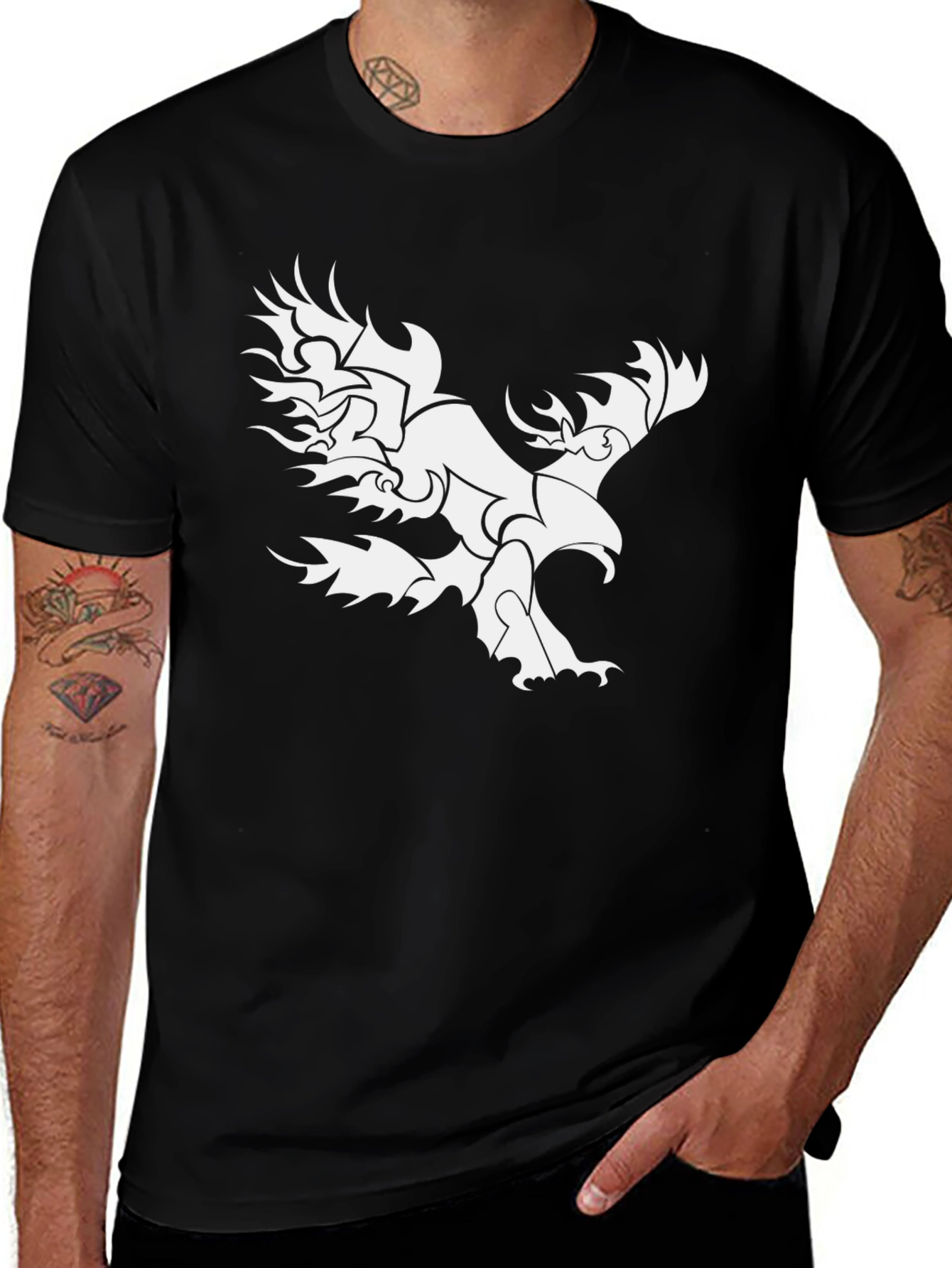 Variant 11 of Black Eagle Graphic Tee - Unique Design