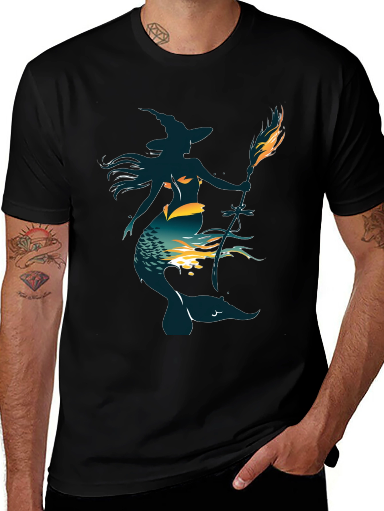 Variant 7 of Witch Mermaid Graphic T-Shirt
