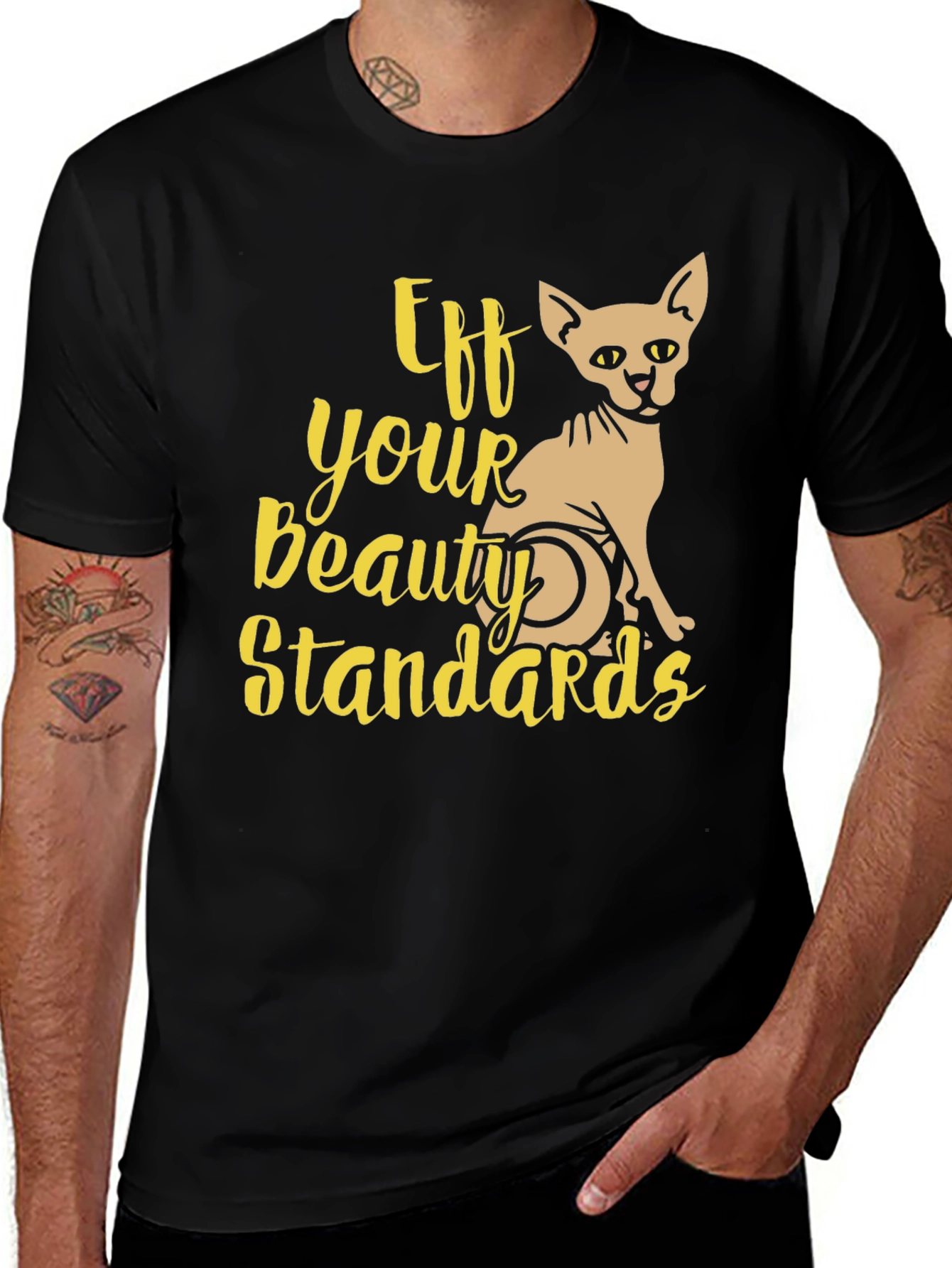 Variant 24 of Eff Your Beauty Standards Cat Graphic Tee