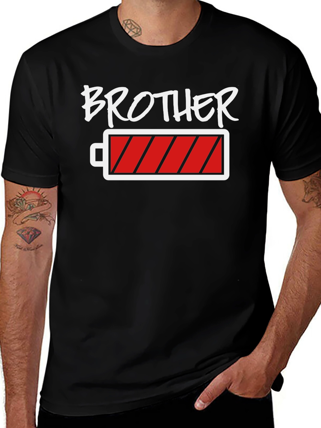 Low Battery Brother T-Shirt - Funny Gift