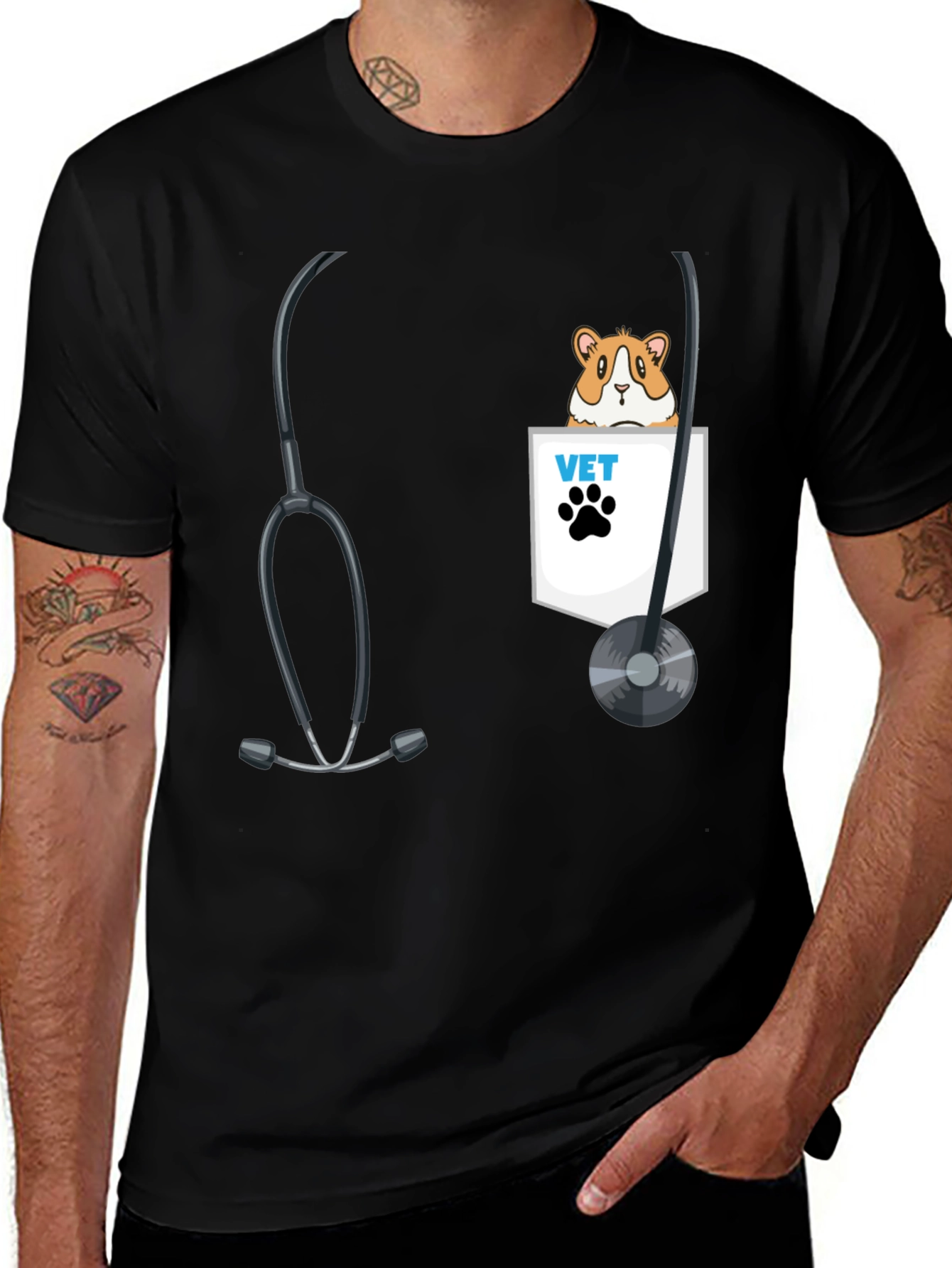 Vet Guinea Pig Pocket T-Shirt