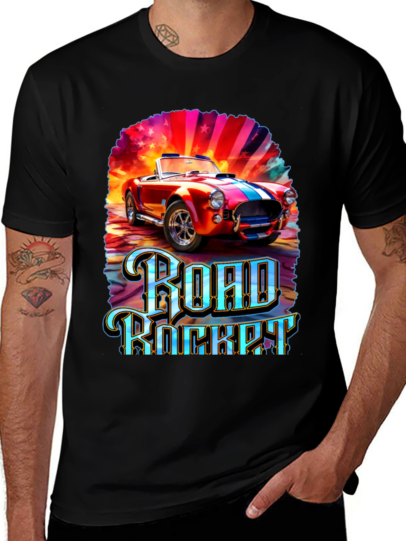 Variant 8 of Road Rocket Graphic Tee - Classic Car Design