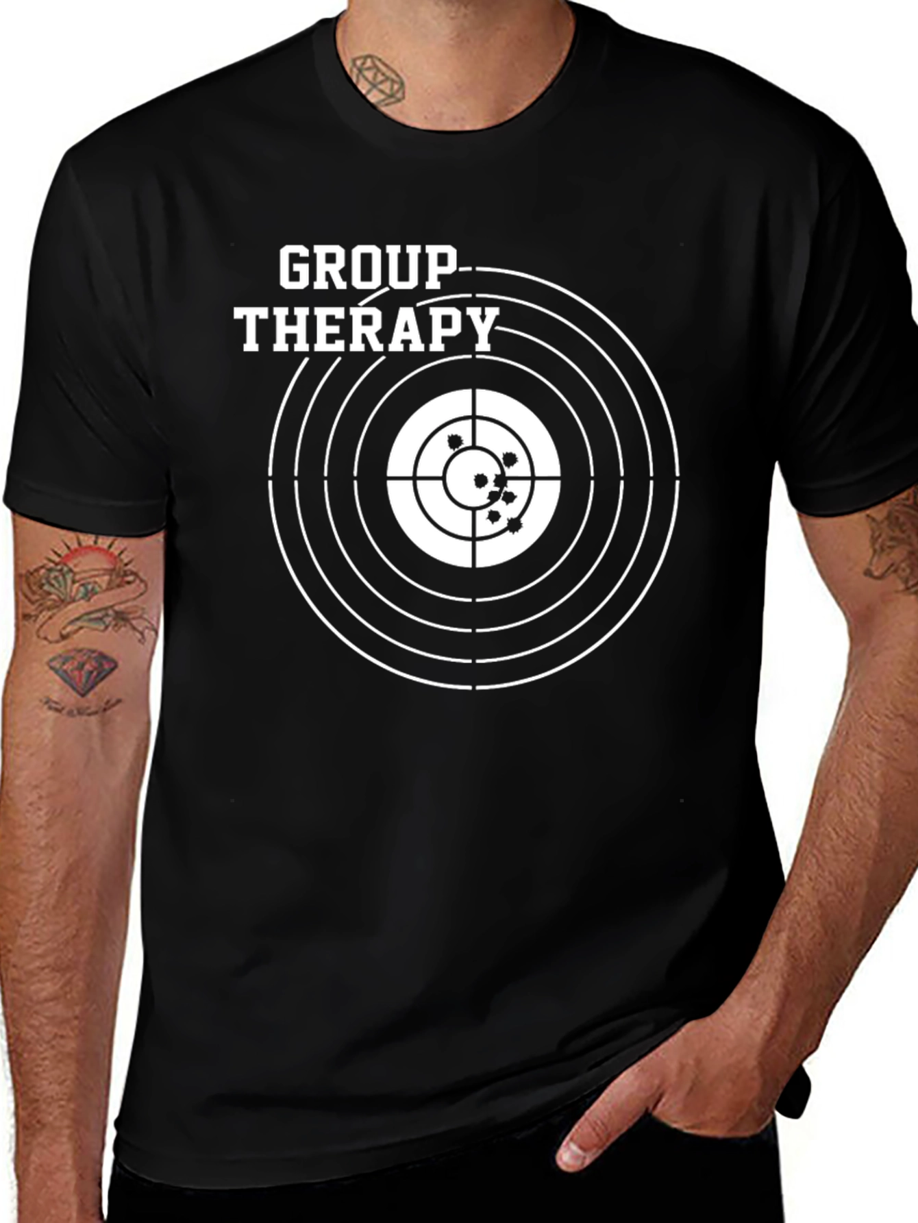 Variant 25 of Group Therapy Target T-Shirt - Black Cotton Tee