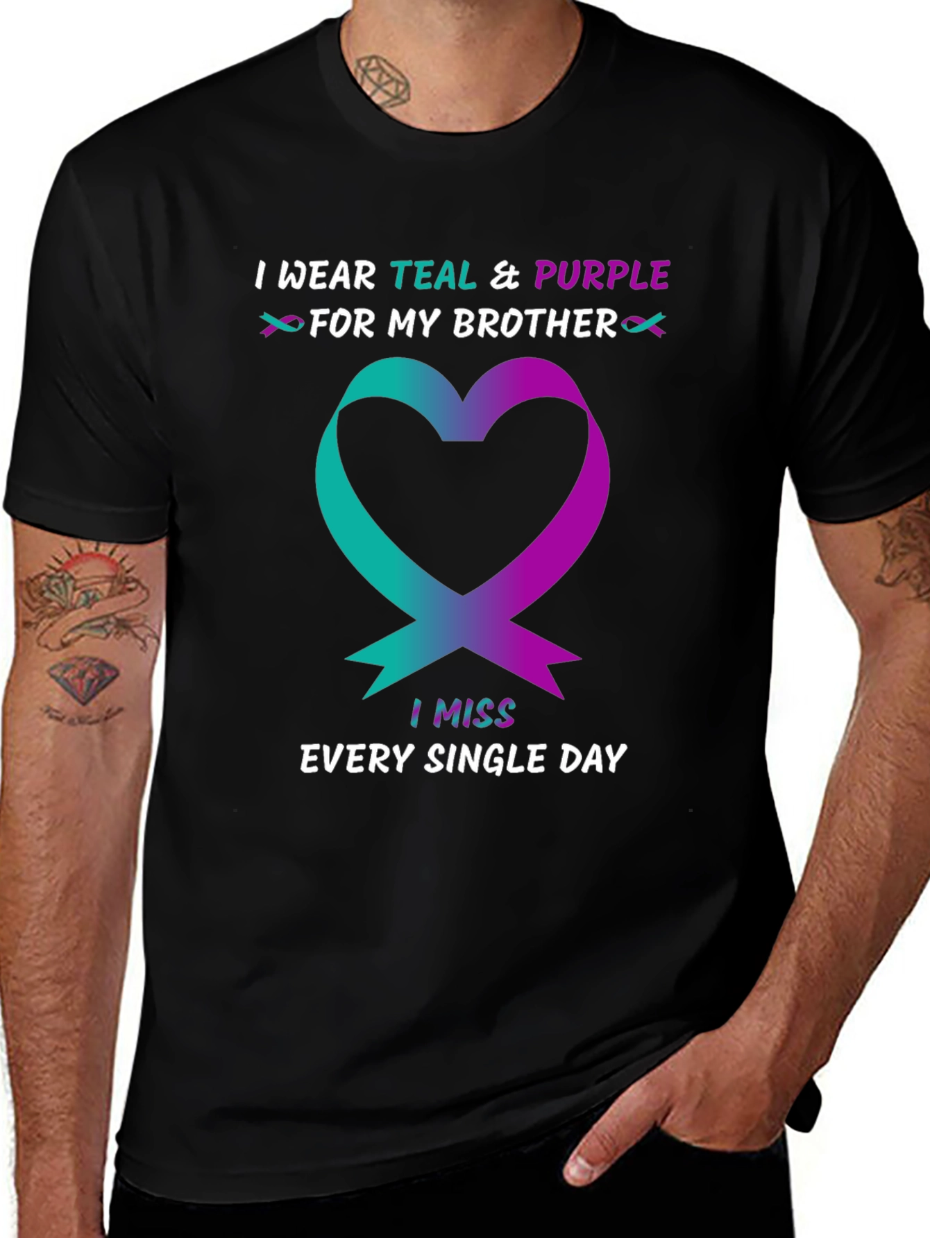Teal & Purple Brother Remembrance T-Shirt
