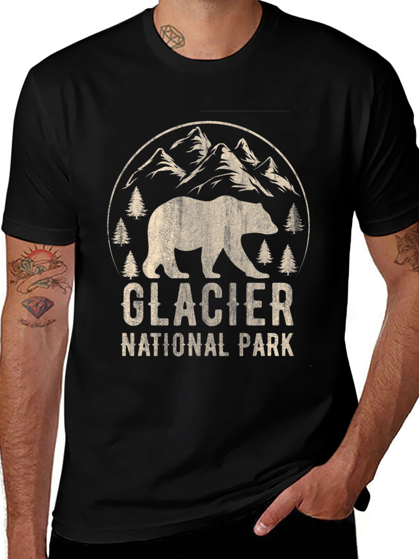 Variant 16 of Glacier National Park Bear T-Shirt