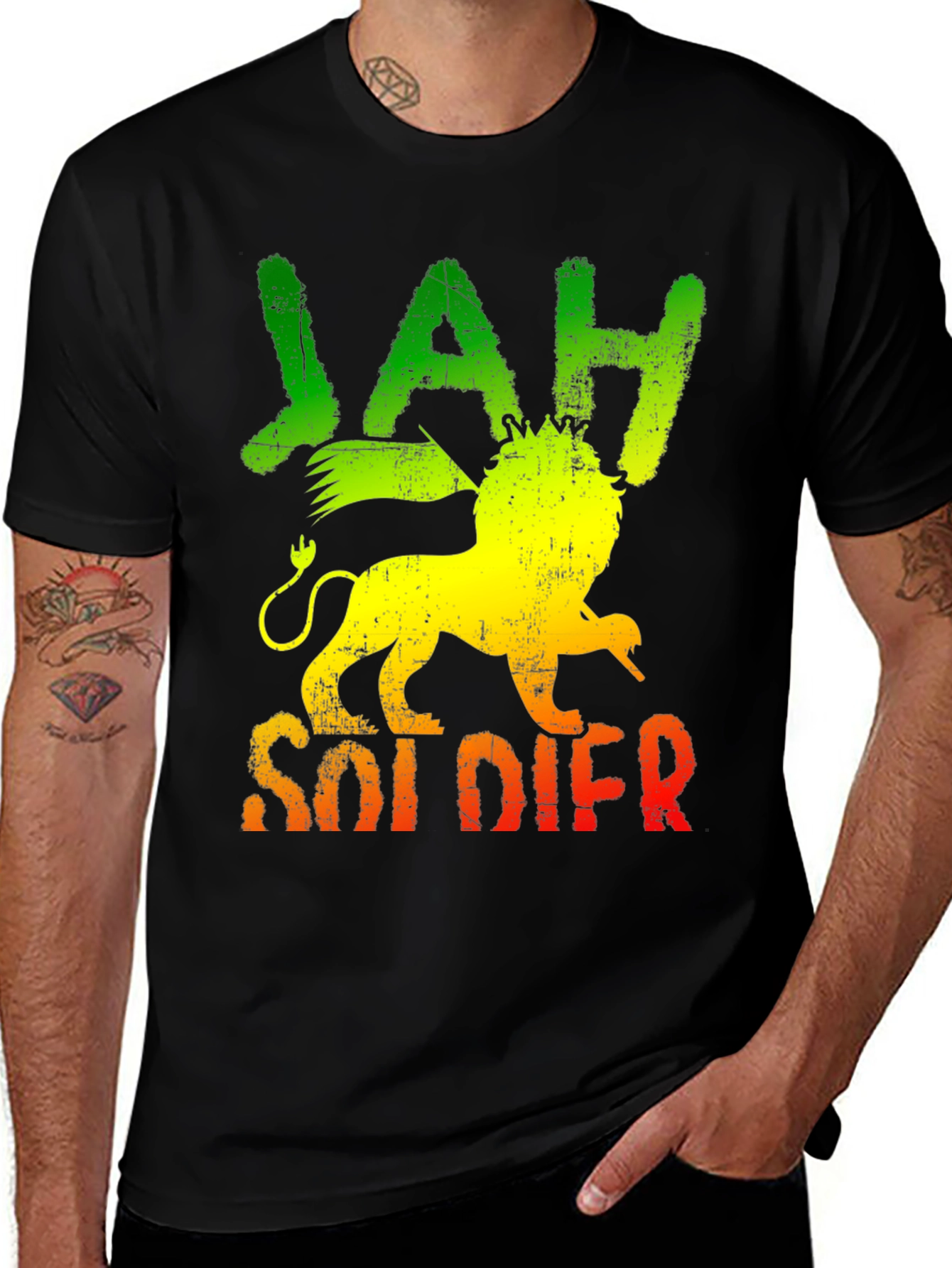 Rasta Jah Soldier Lion T-Shirt