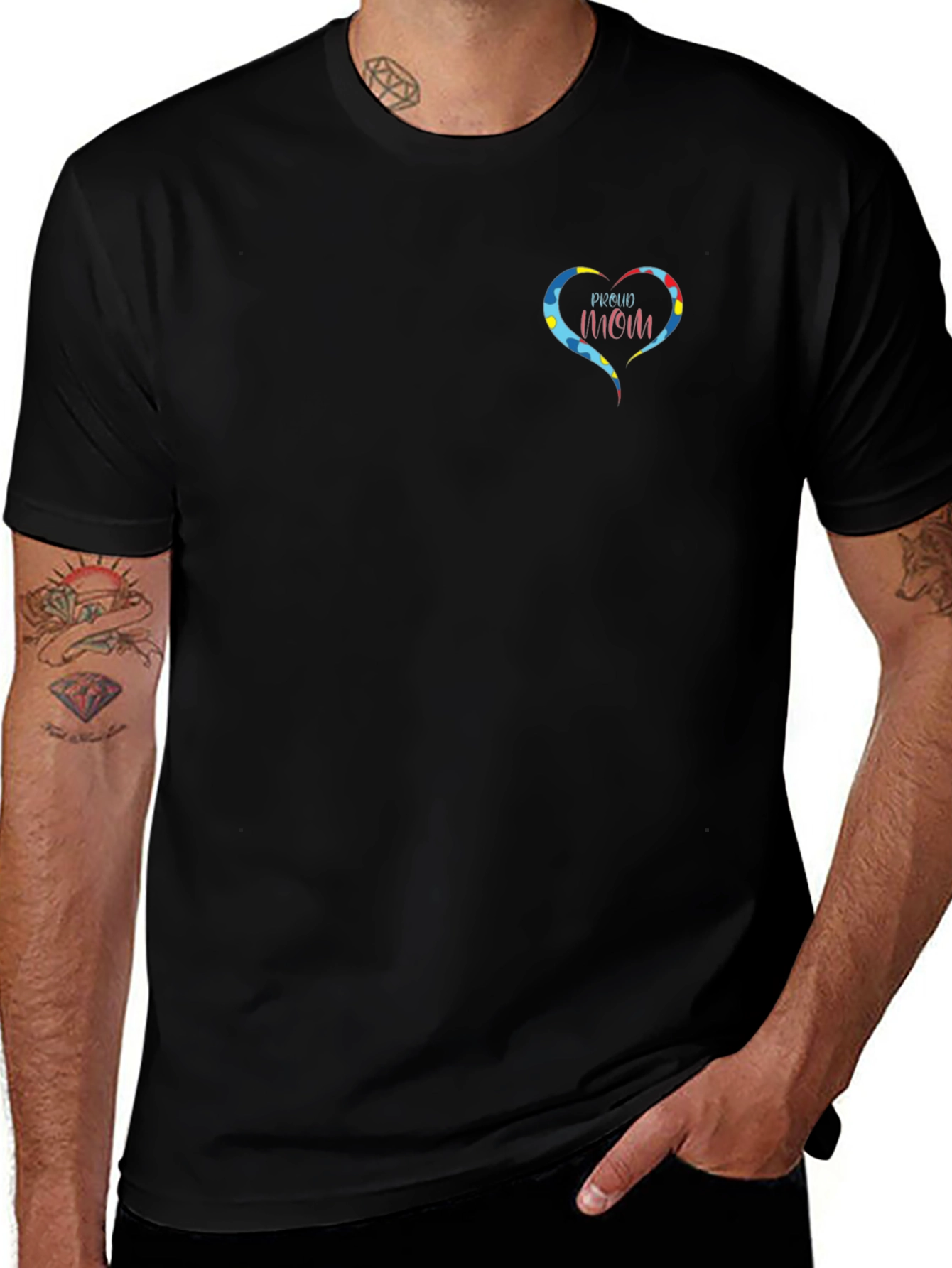 Variant 4 of Proud Autism Mom Heart T-Shirt
