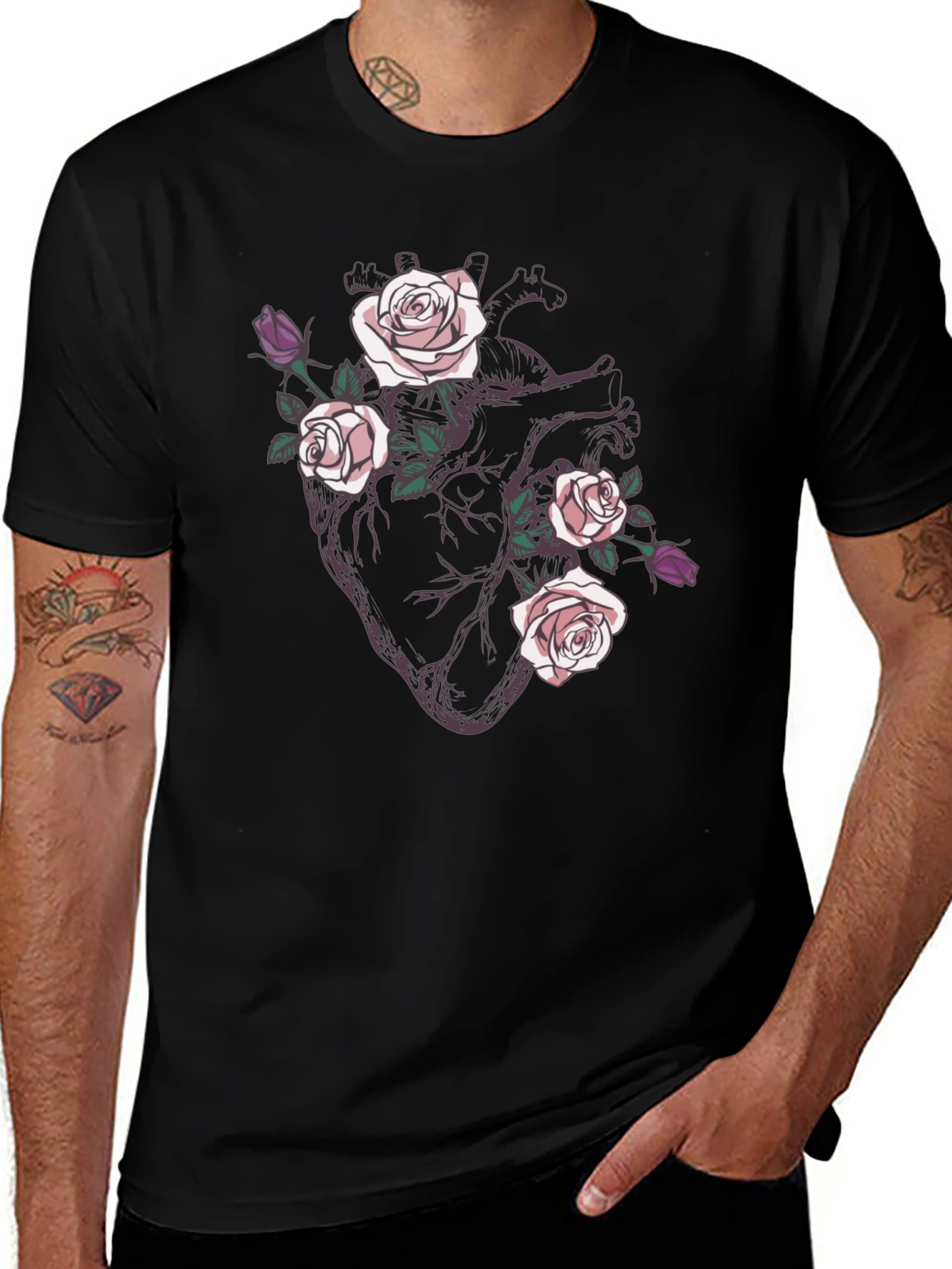 Variant 28 of Anatomical Heart Roses Graphic T-Shirt