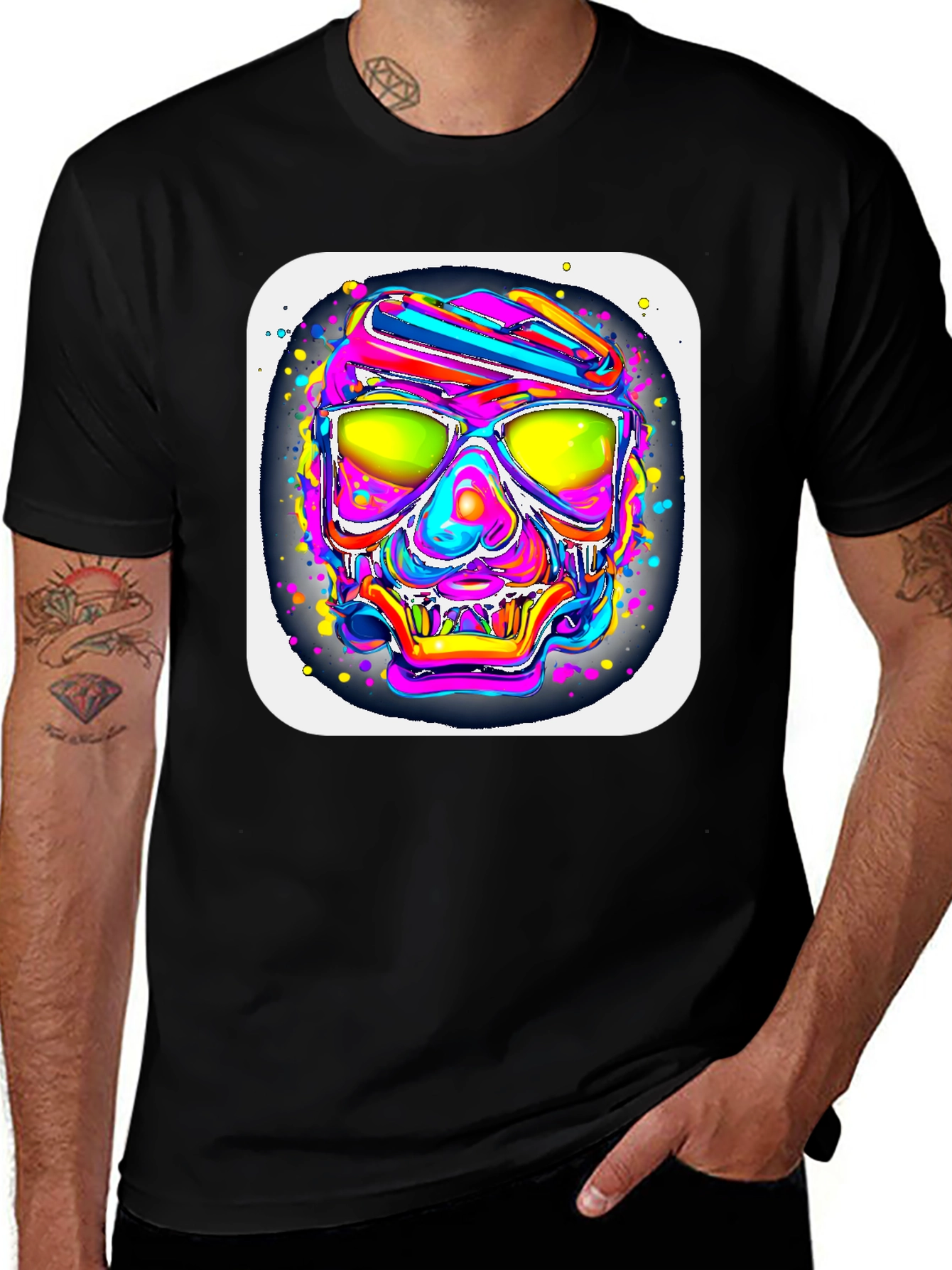 Psychedelic Skull Graphic Tee