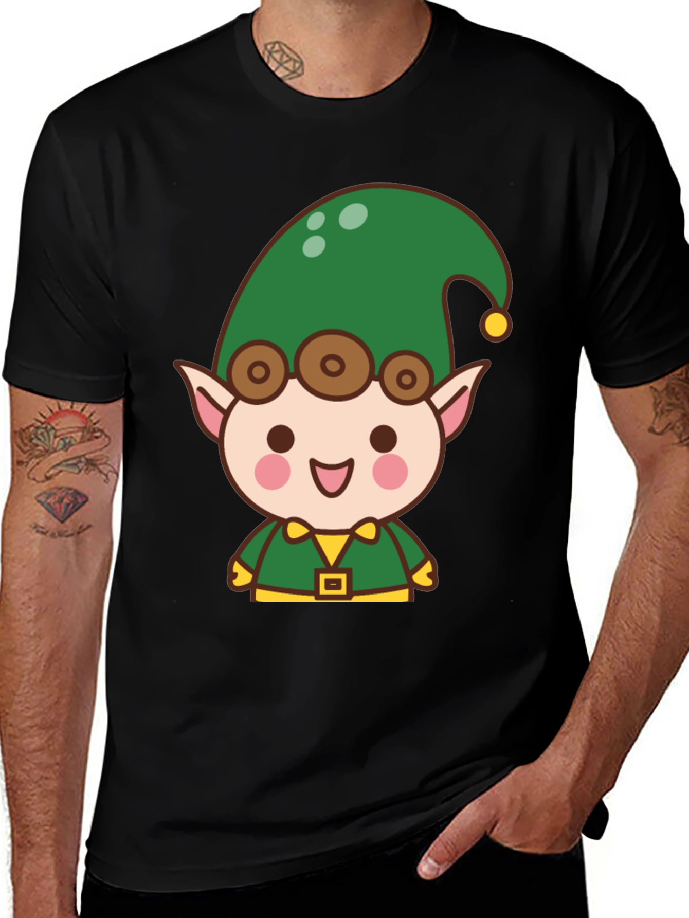 Variant 20 of Cute Elf Cartoon T-Shirt - Holiday Fun