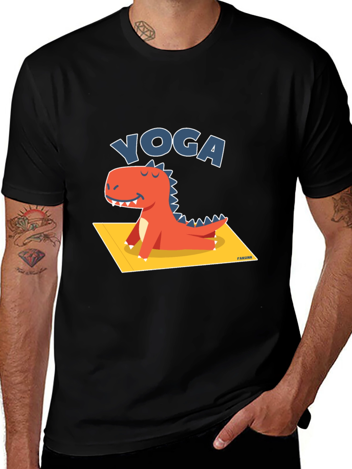 Variant 8 of Yoga Dinosaur T-Shirt - Relaxed Fit Cotton Tee