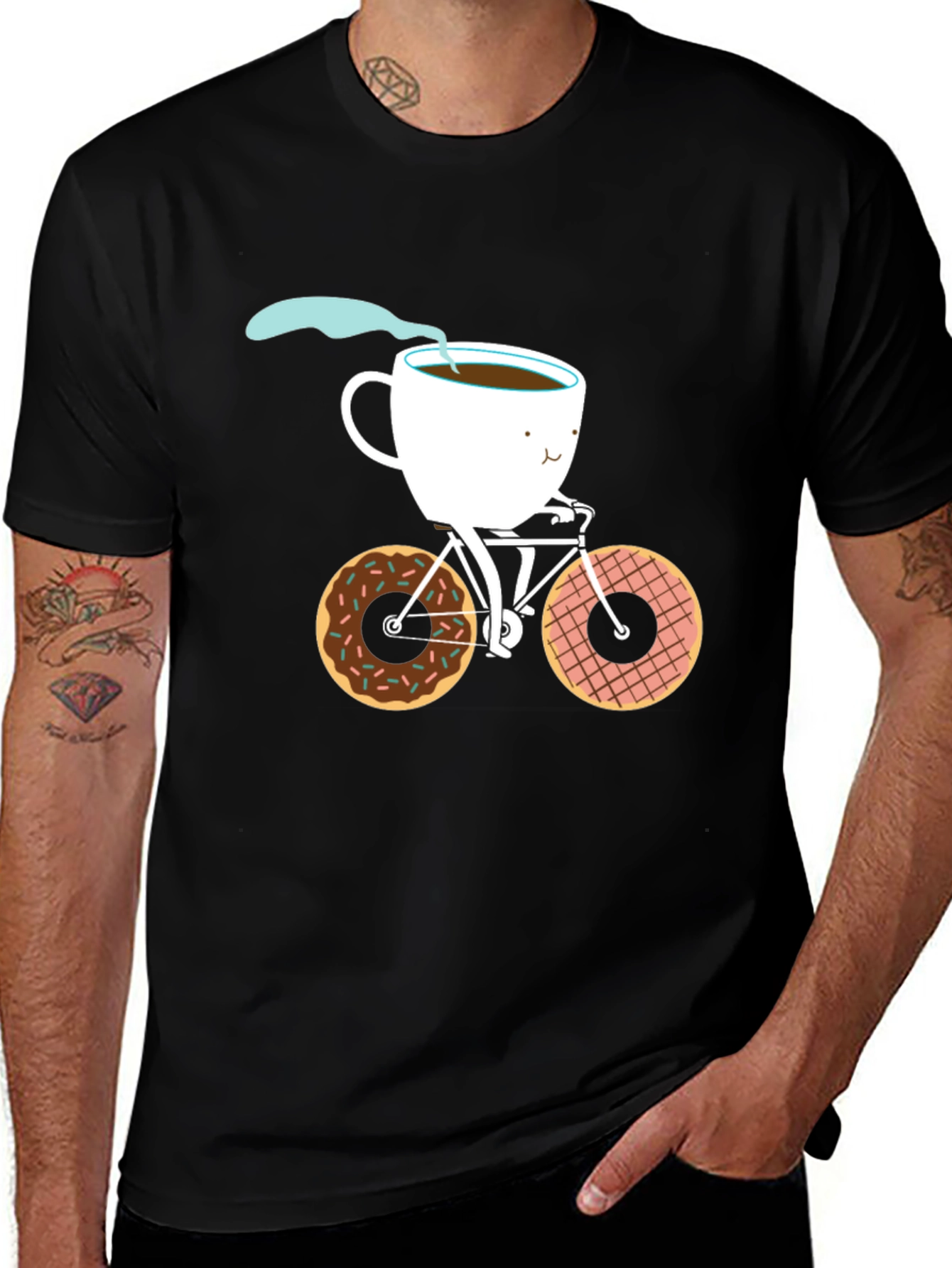Variant 27 of Coffee & Donuts Cycle T-Shirt