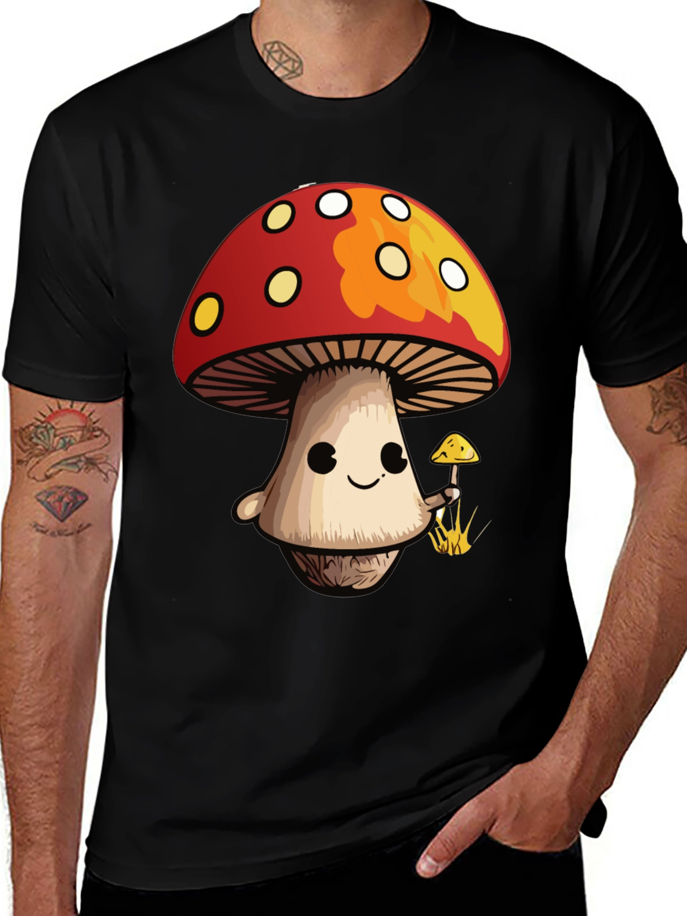 Variant 26 of Mushroom Graphic T-Shirt - Fun Cartoon Style