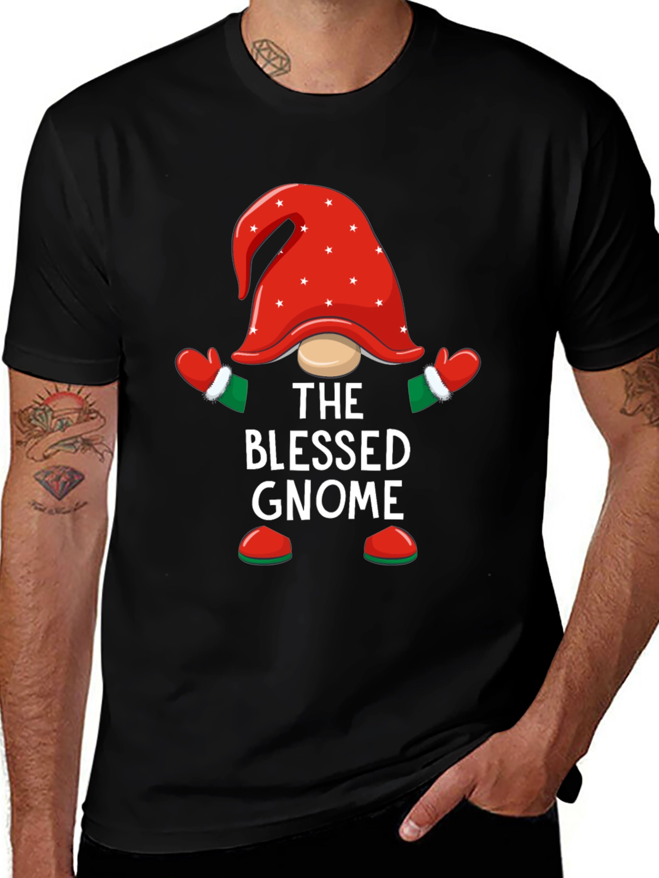 The Blessed Gnome Christmas T-Shirt - Holiday Apparel