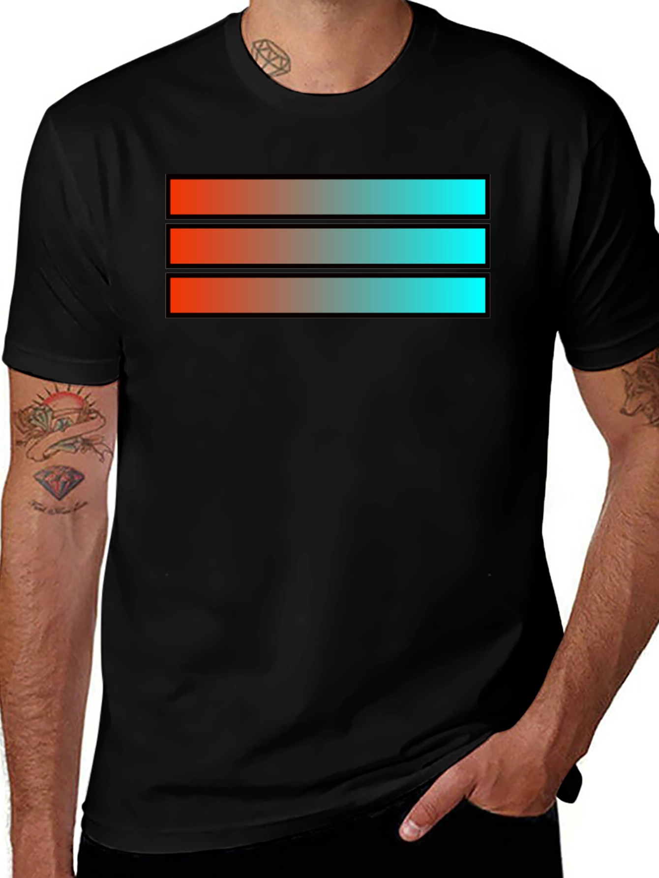 Variant 24 of Gradient Stripe Graphic Tee - Modern Style