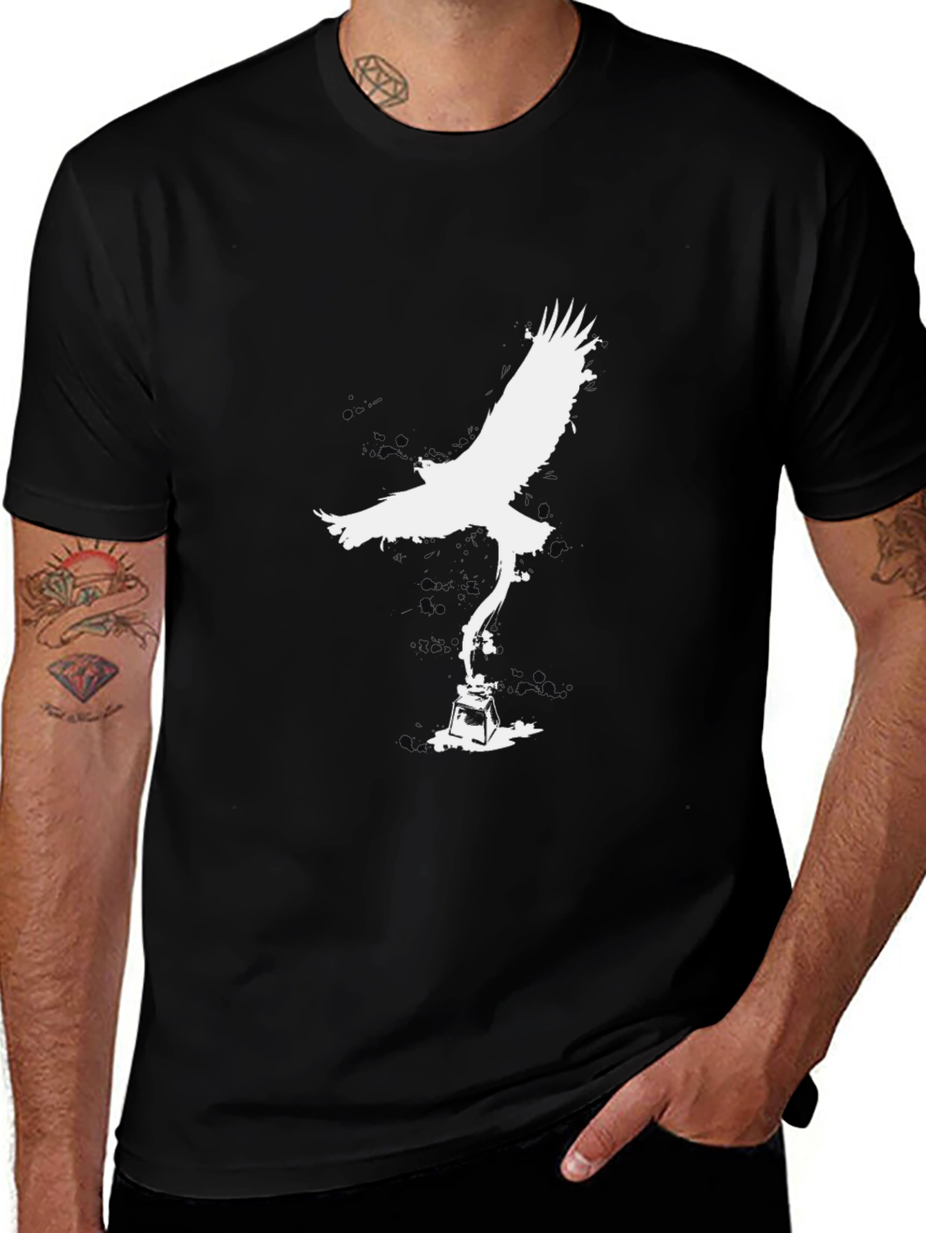 Variant 24 of Eagle & Inkwell Graphic Tee - Men's Black T-Shirt